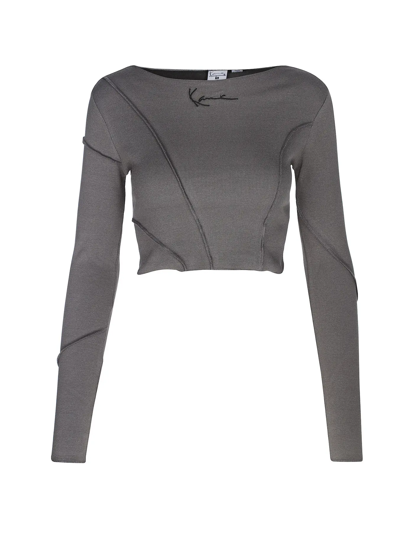 KARL KANI | Langarmshirt Cropped Fit | grau