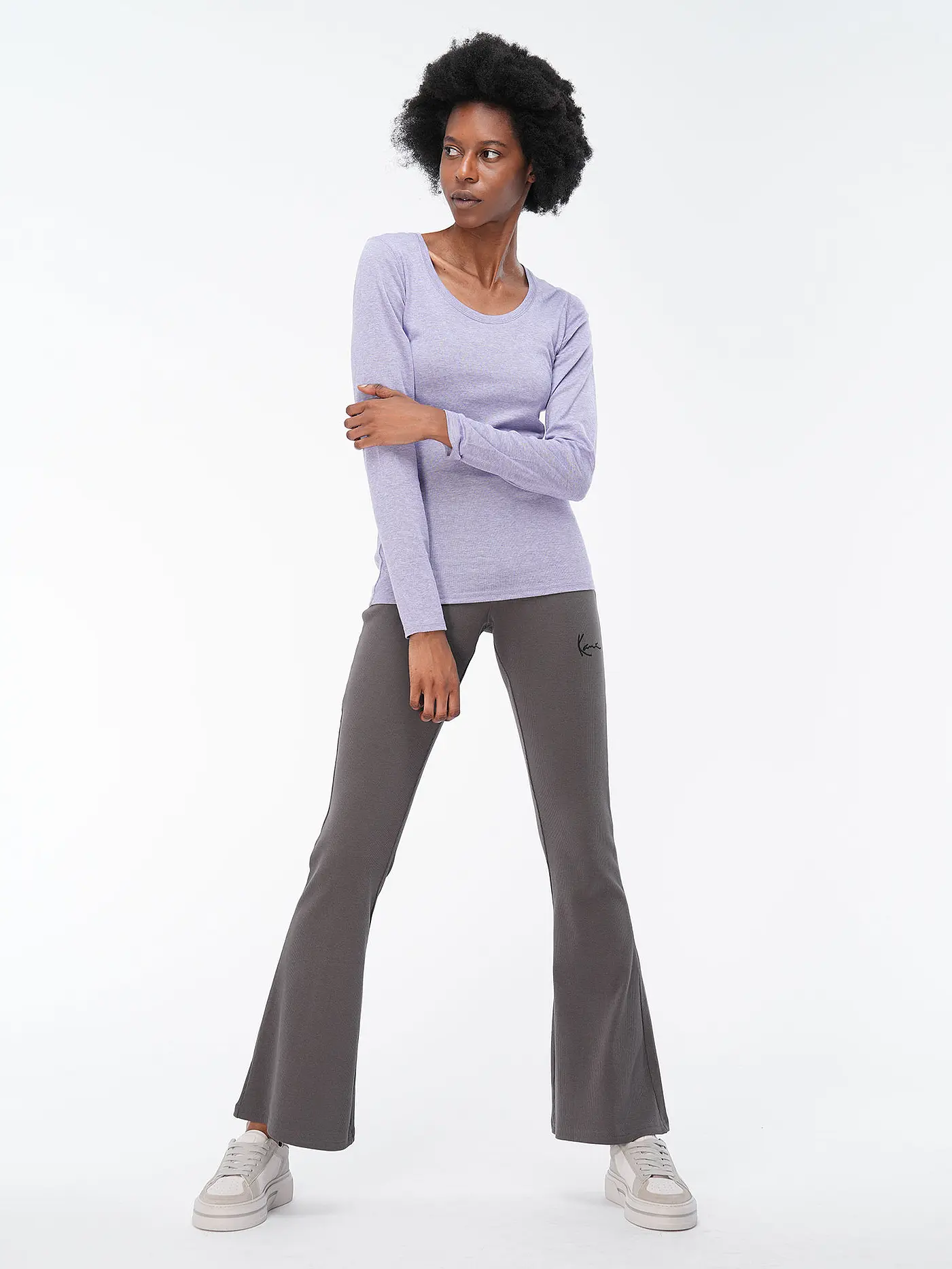 KARL KANI | Legging Flared Fit | grau