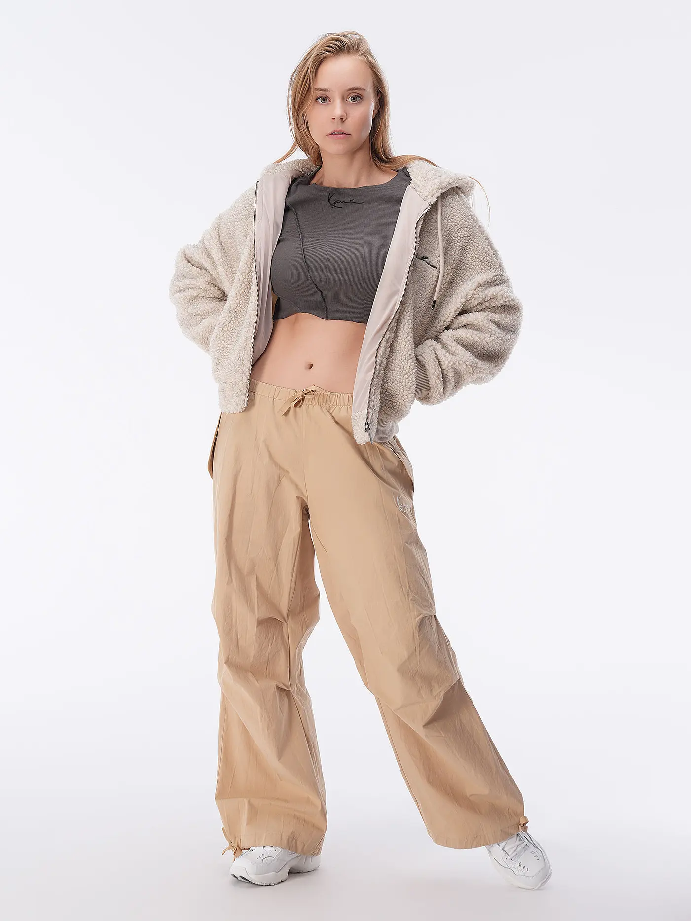 KARL KANI | Sweatjacke | creme