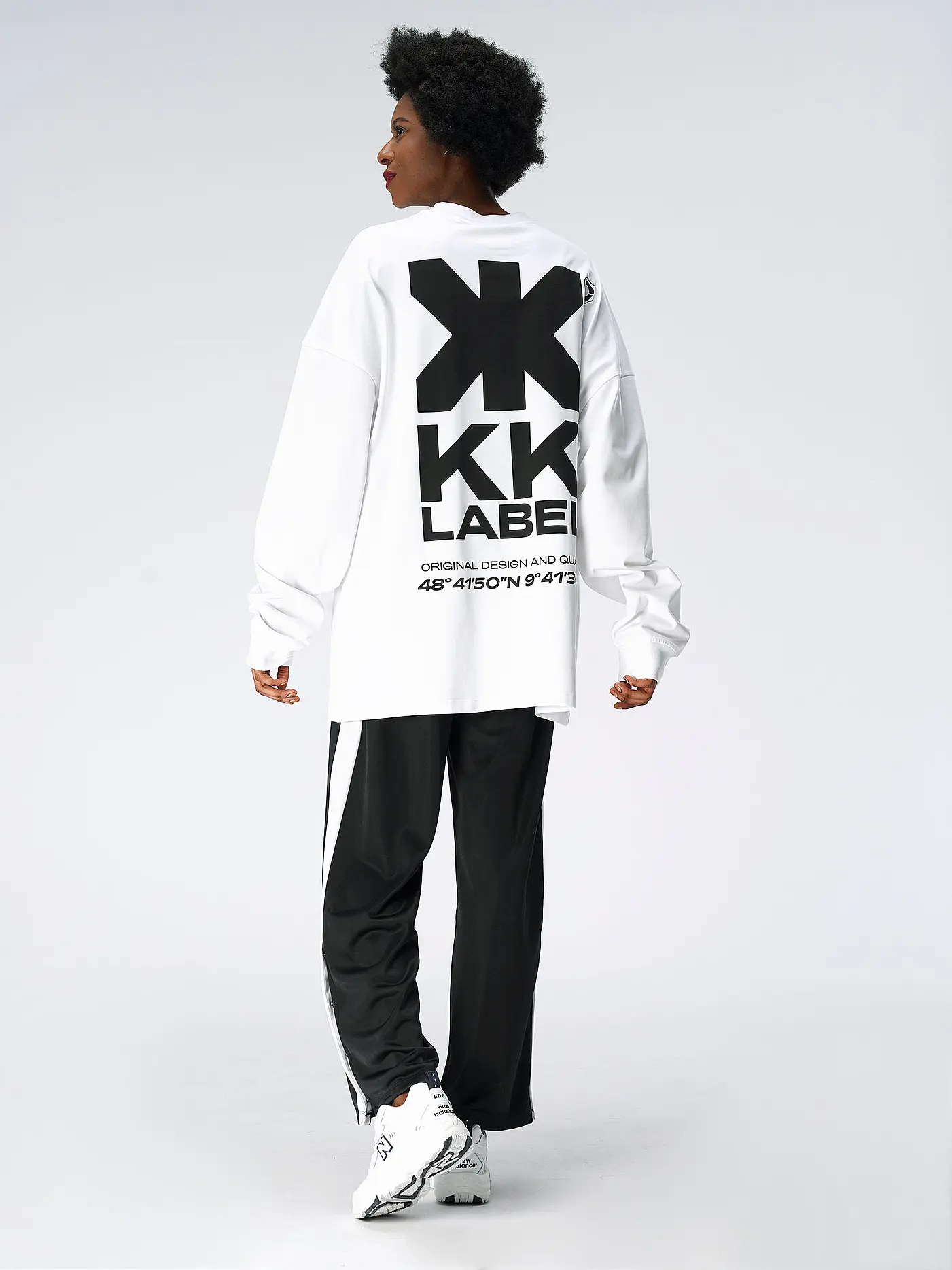 KARO KAUER | Langarmshirt Oversized Fit  | weiss