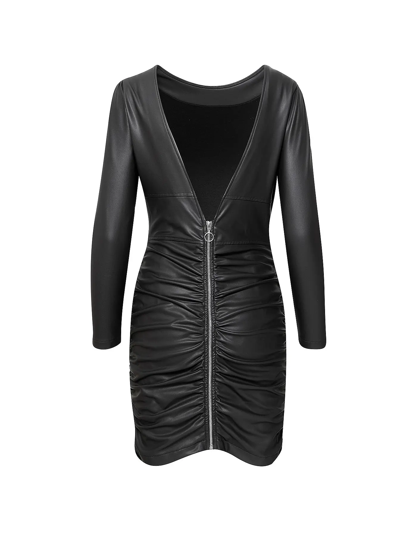 KENDALL & KYLIE | Kleid in Lederoptik  | schwarz