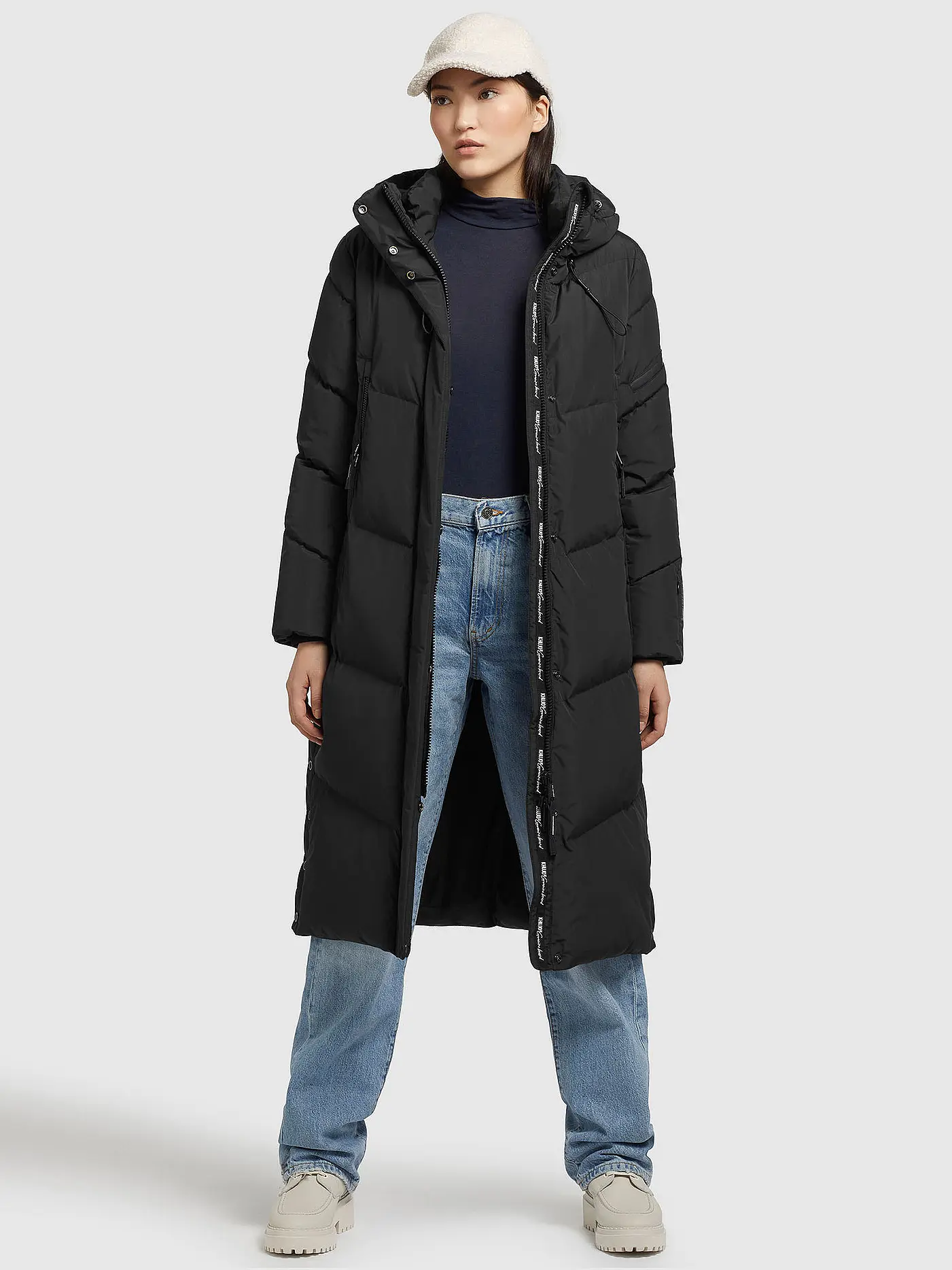 KHUJO | Steppmantel | schwarz