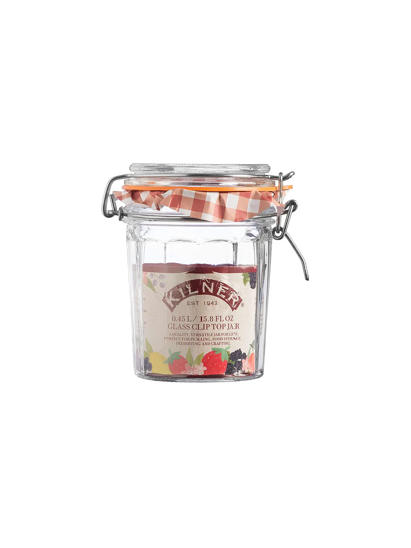 KILNER | Drahtbügelglas Kilner facettiert 450ml | transparent