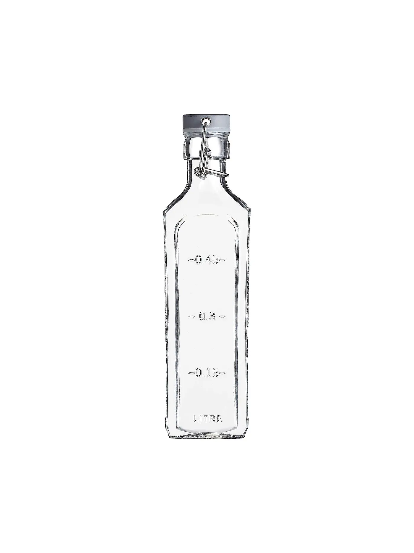 KILNER | Glasflasche mit Bügelverschluss 600ml eckig Glas | transparent