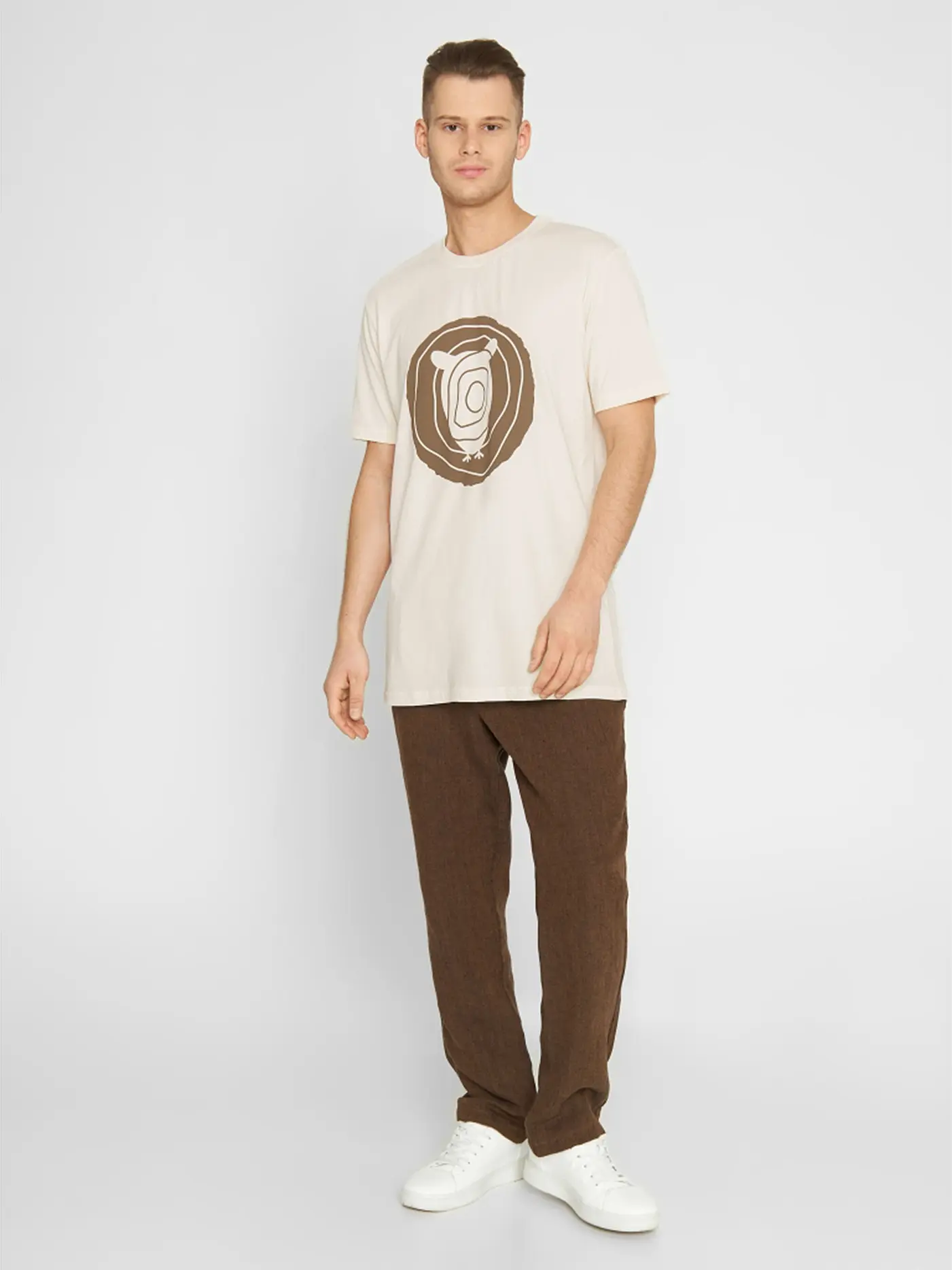 KNOWLEDGE COTTON APPAREL | T-Shirt  | creme