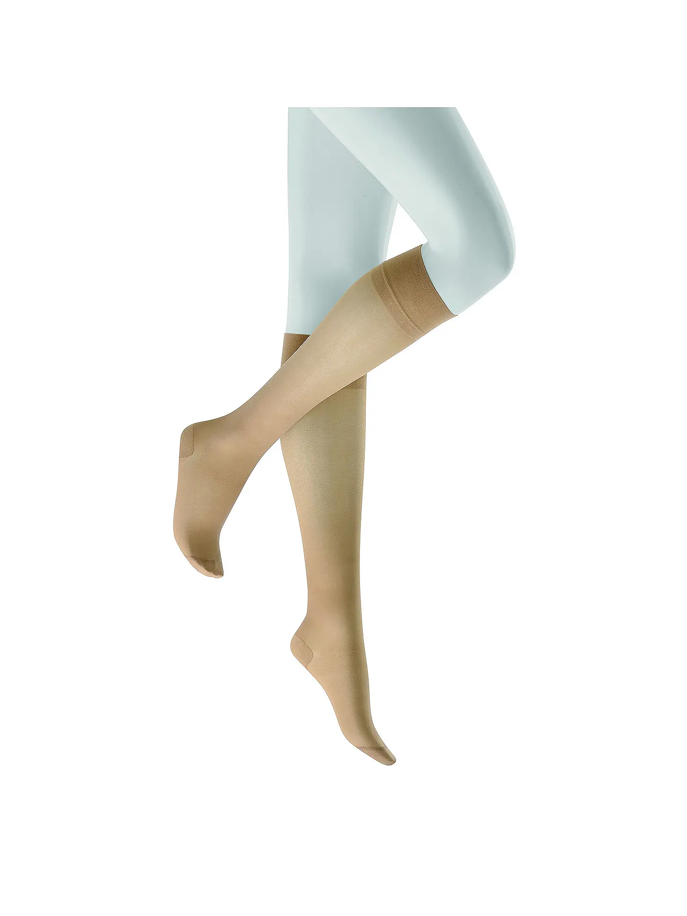 KUNERT | Kniestrumpfe " Fly & Care " graphit | beige