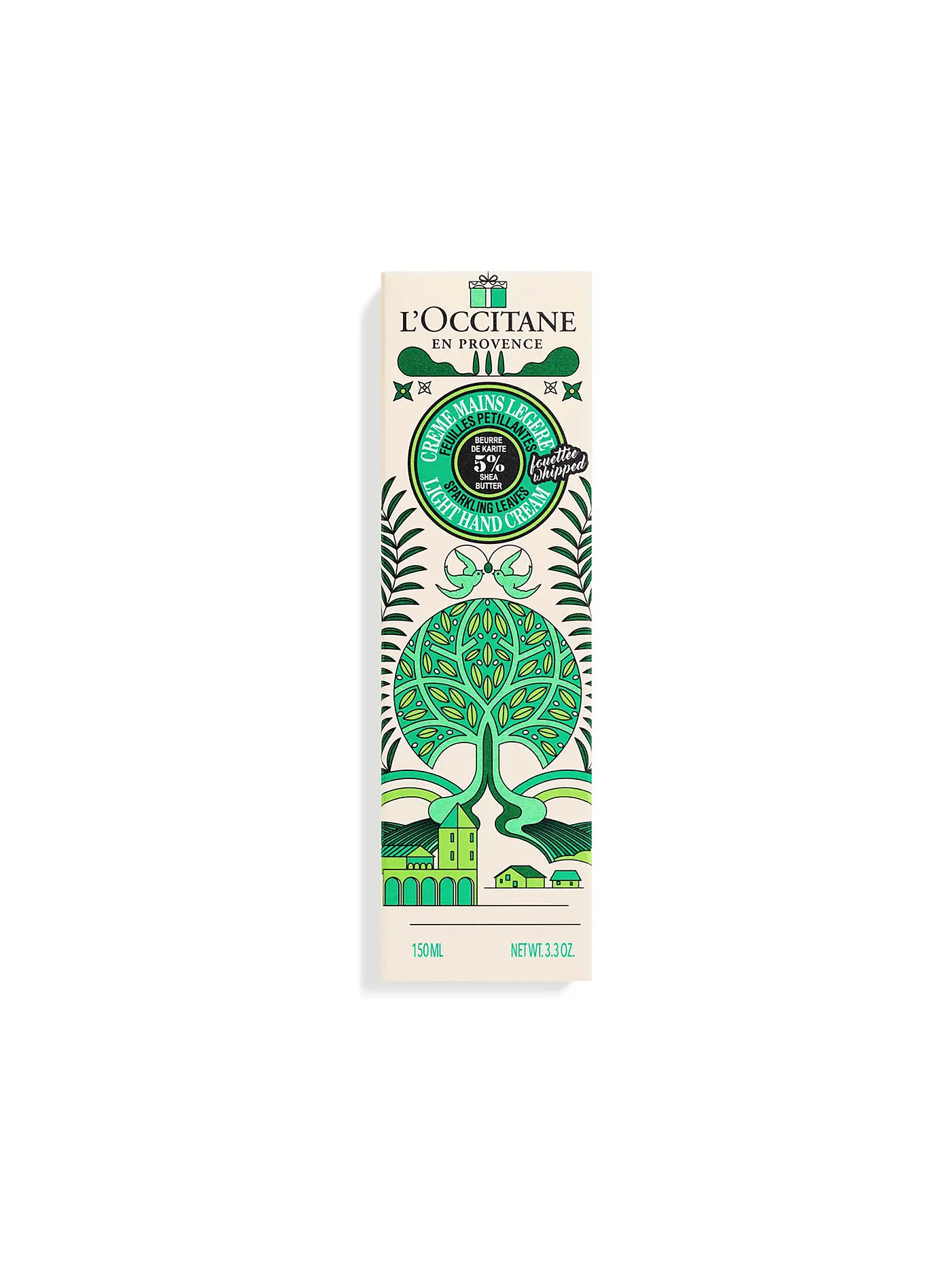 L'OCCITANE | Sparkling Leaves Leichte Handcrem 150ml | dunkelgrün