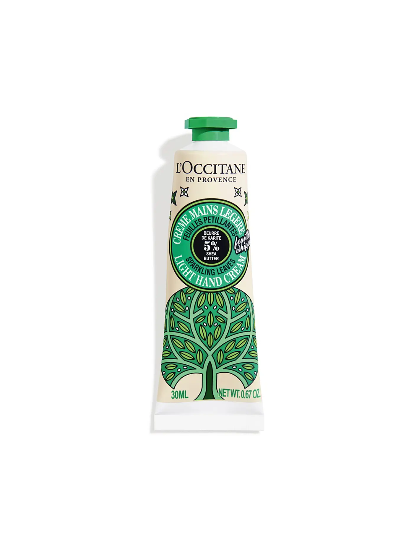 L'OCCITANE | Sparkling Leaves Leichte Handcrem 30ml | dunkelgrün
