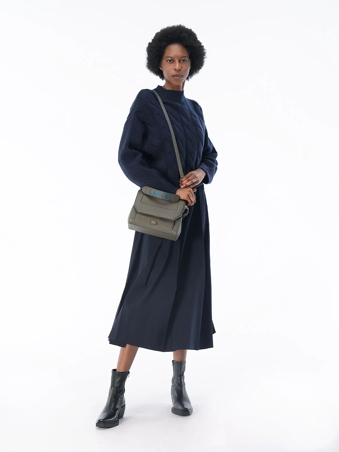LANCEL | Ledertasche - Umhängetasche NINON DE LANCEL Small | olive