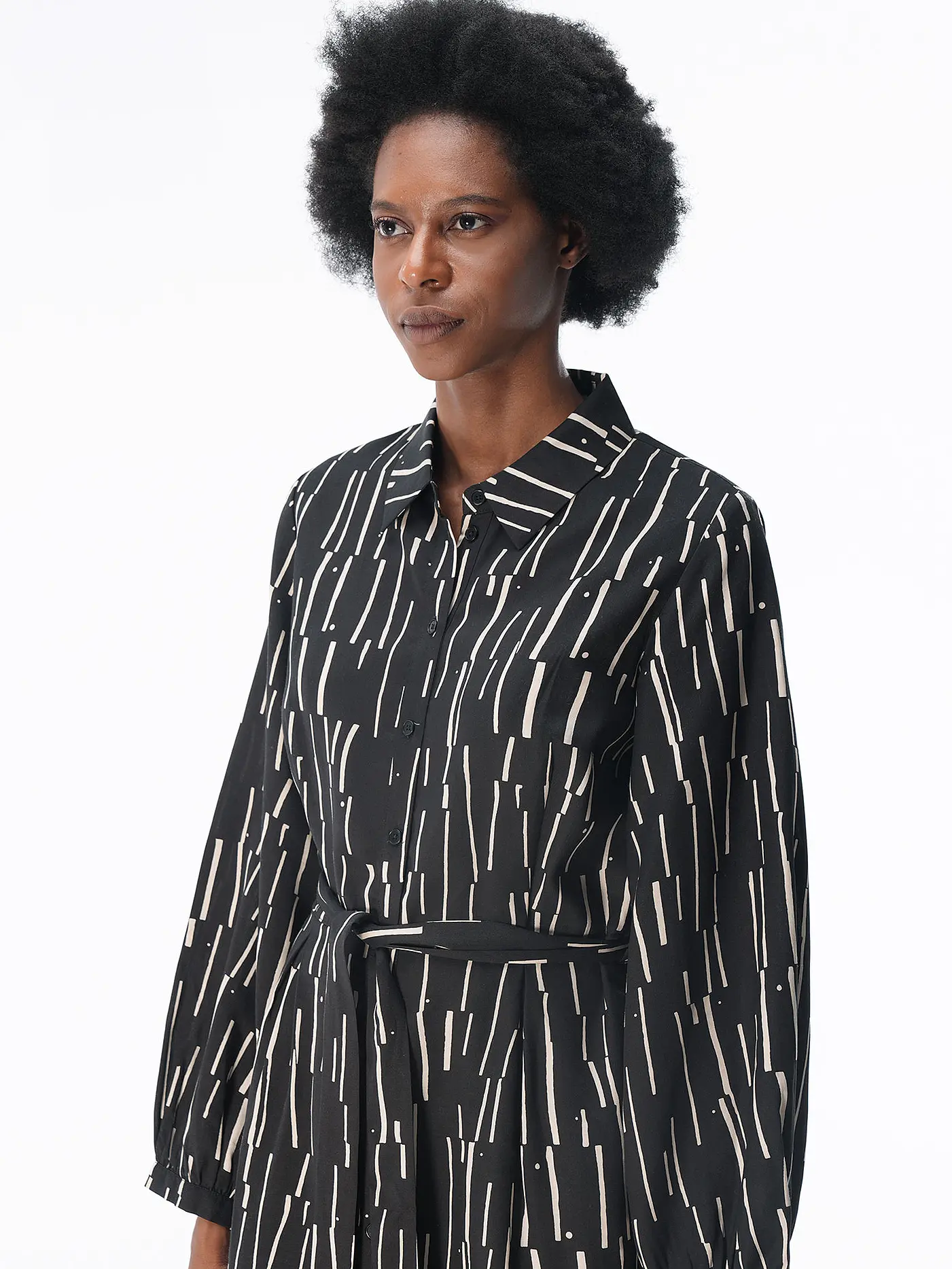 LANIUS | Hemdblusenkleid | schwarz