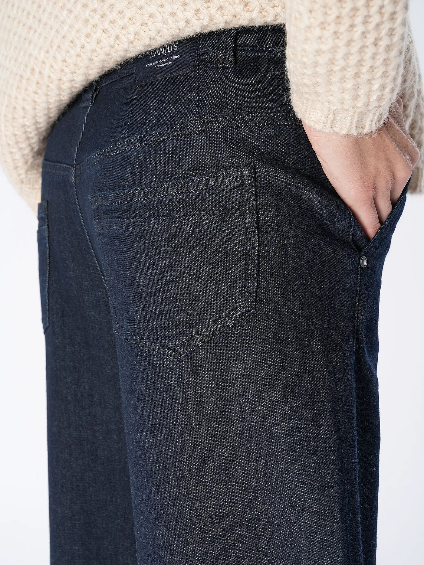 LANIUS | Highwaist Jeans Wide Fit | dunkelblau