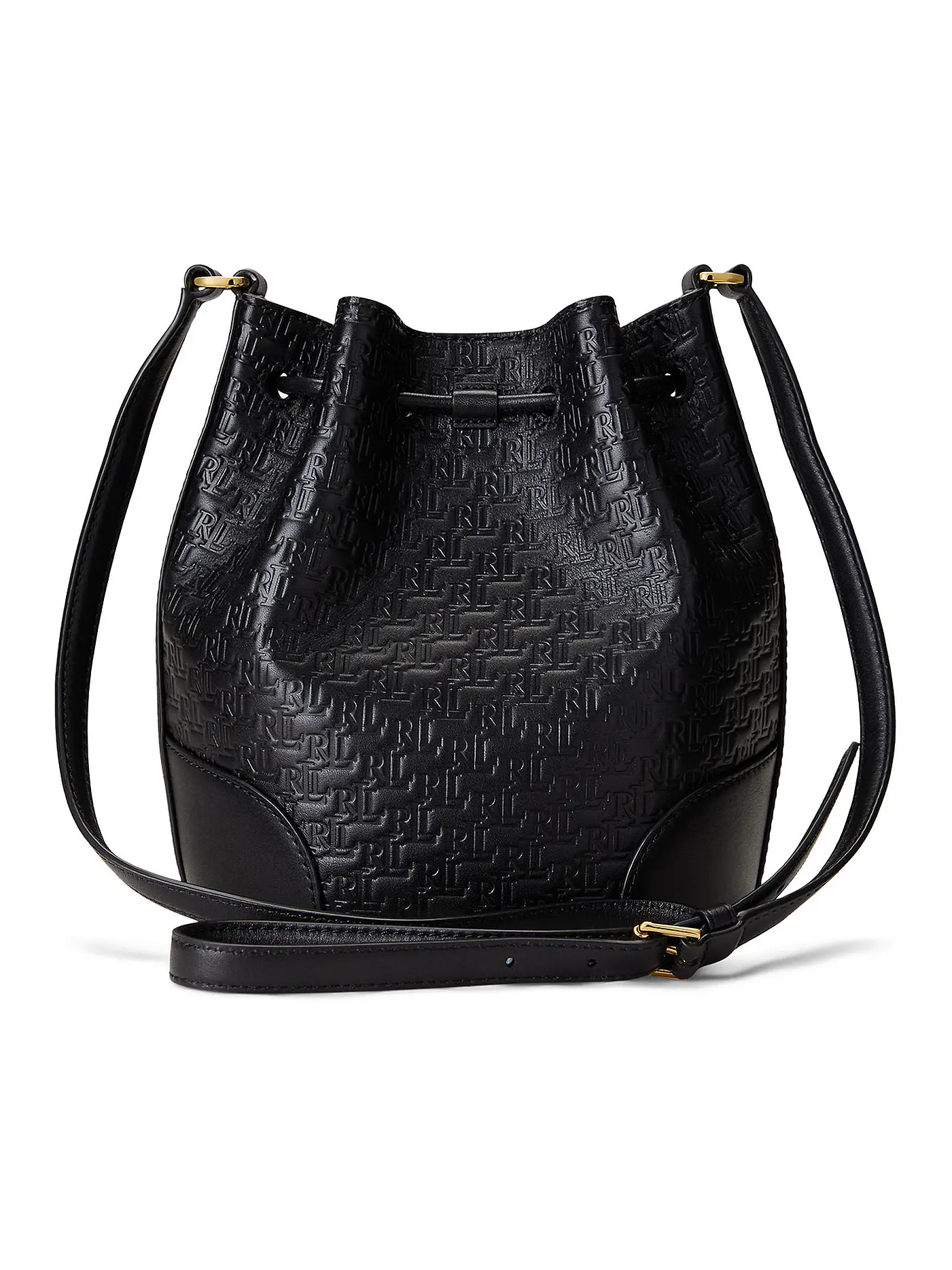 LAUREN RALPH LAUREN | Ledertasche - Bucket Bag DRAWSTRING Medium | schwarz