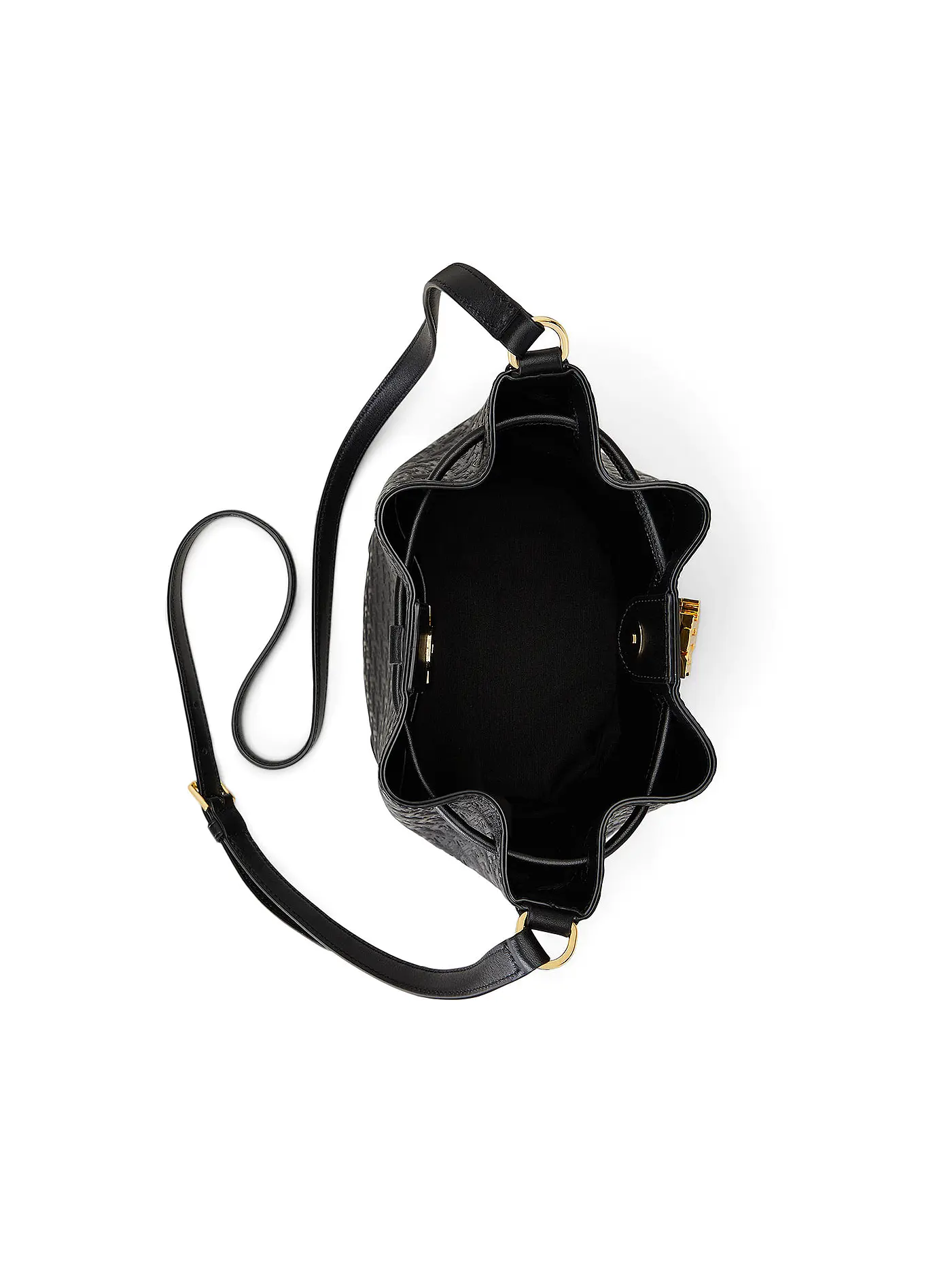 LAUREN RALPH LAUREN | Ledertasche - Bucket Bag DRAWSTRING Medium | schwarz