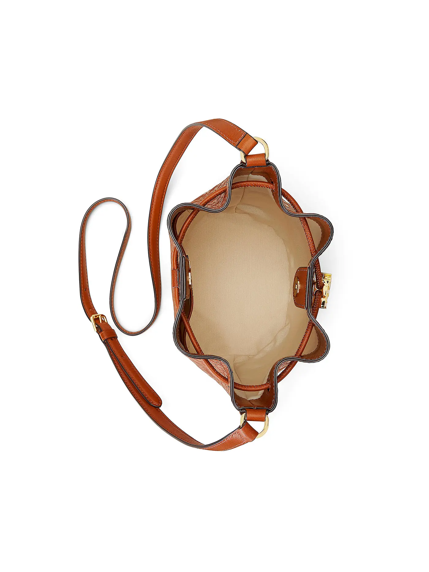 LAUREN RALPH LAUREN | Ledertasche - Bucket Bag DRAWSTRING Medium | braun