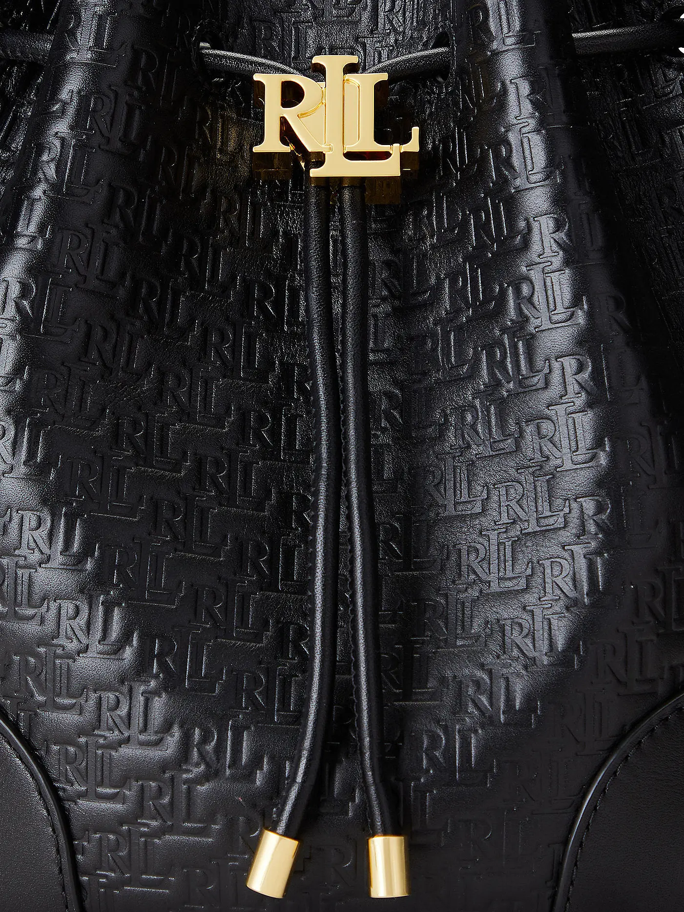 LAUREN RALPH LAUREN | Ledertasche - Bucket Bag DRAWSTRING Medium | schwarz