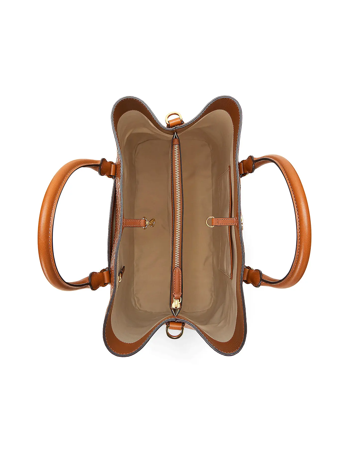 LAUREN RALPH LAUREN | Ledertasche - Henkeltasche MARCY 36 SATCHEL Large | braun