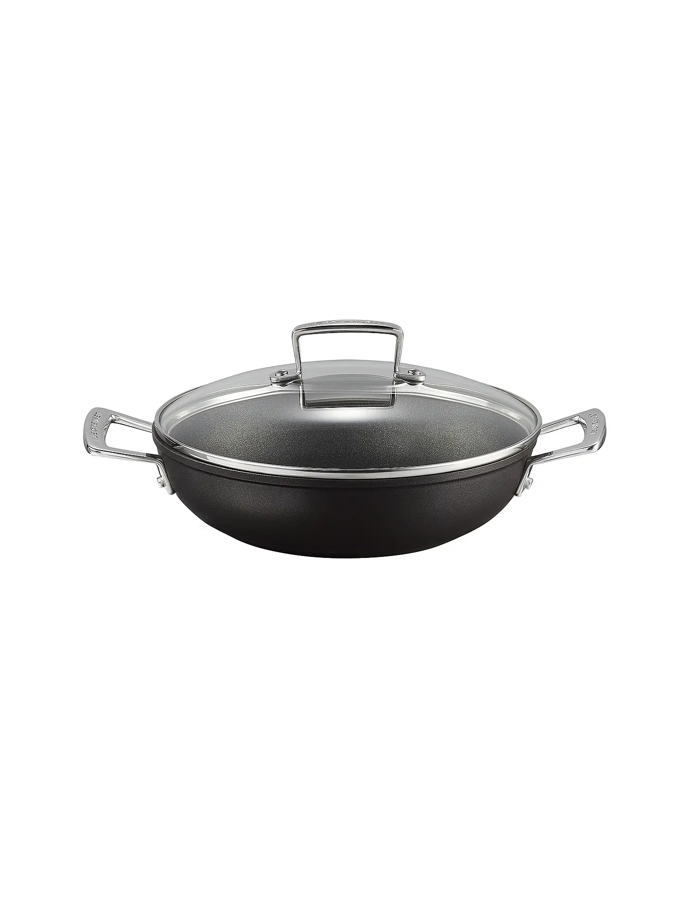 LE CREUSET | Aluminium-Antihaft Profipfanne mit Glasdeckel 24cm Schwarz | schwarz