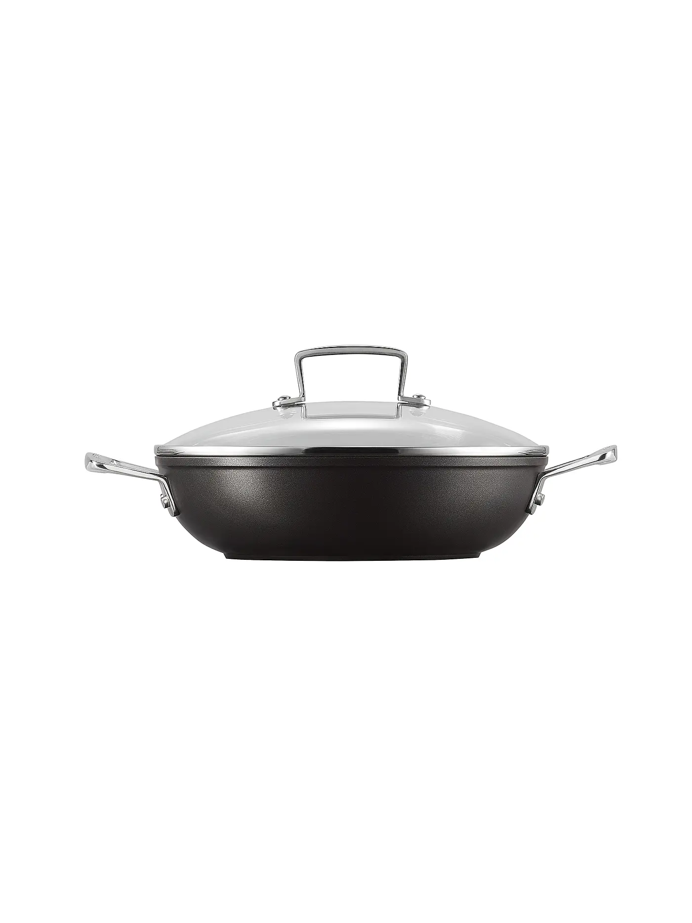 LE CREUSET | Aluminium-Antihaft Profipfanne mit Glasdeckel 24cm Schwarz | schwarz