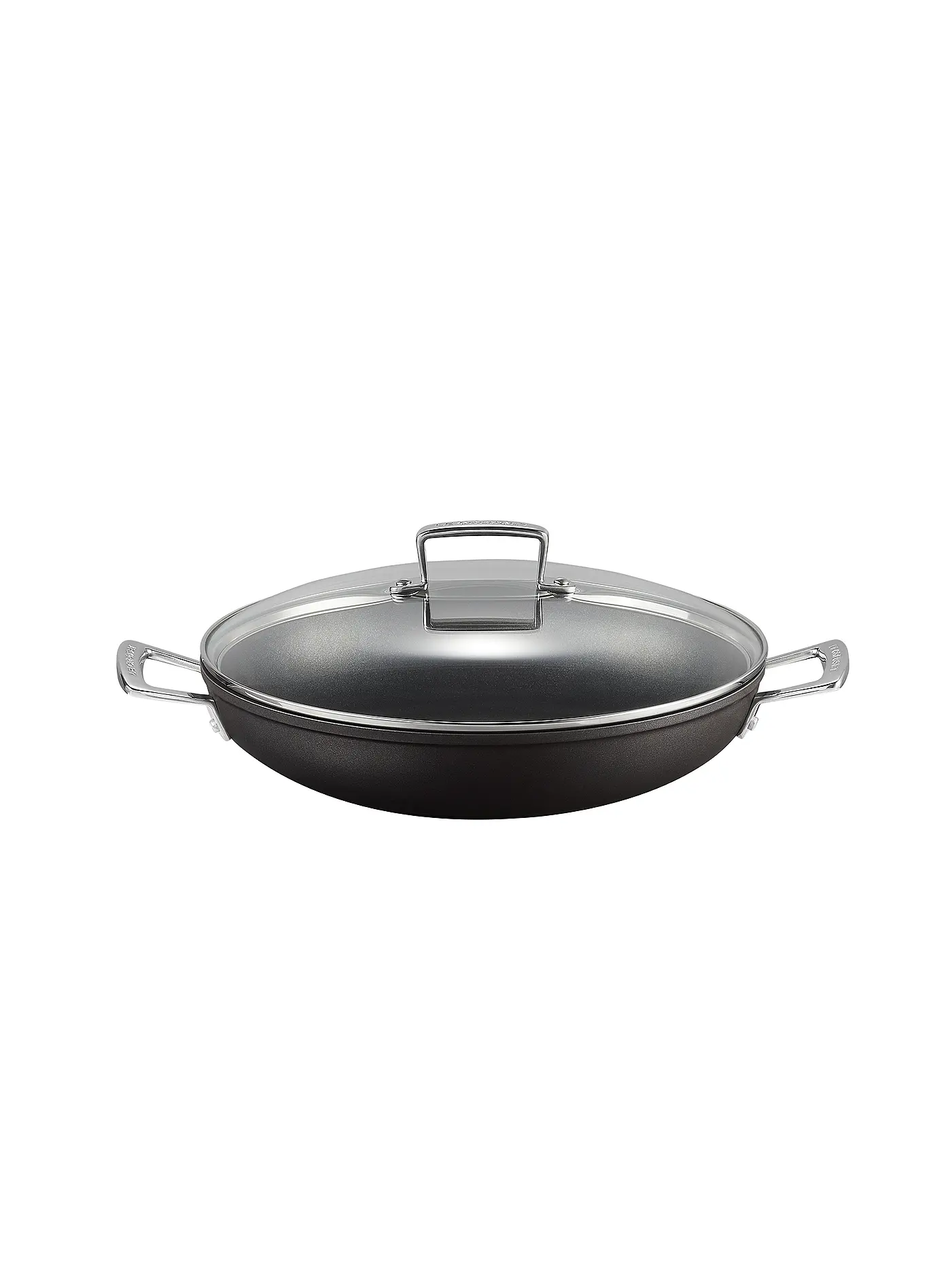LE CREUSET | Aluminium-Antihaft Profipfanne mit Glasdeckel 30cm Schwarz | schwarz
