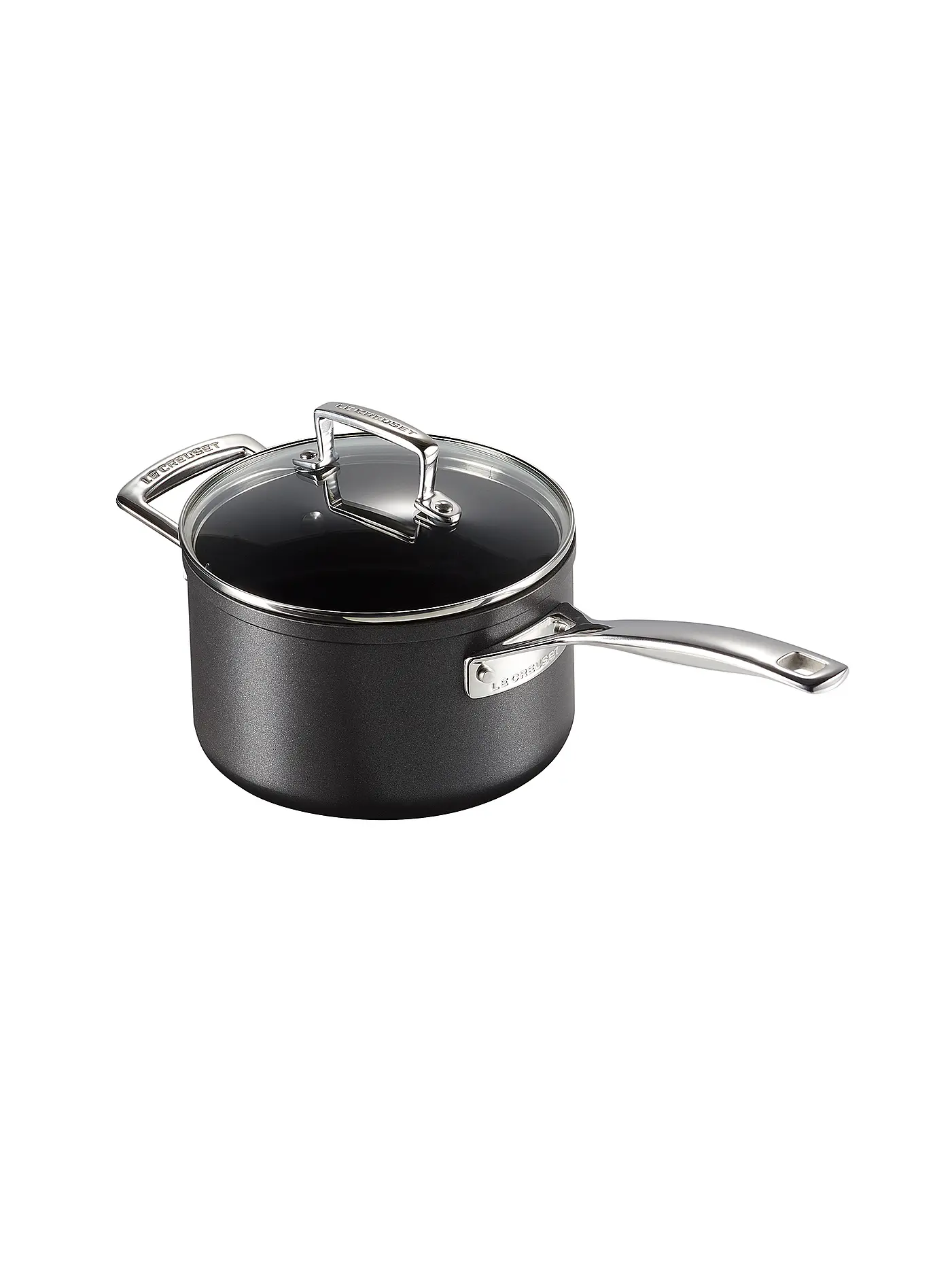 LE CREUSET | Aluminium-Antihaft Profitopf mit Deckel 18cm/2,8l Schwarz | schwarz