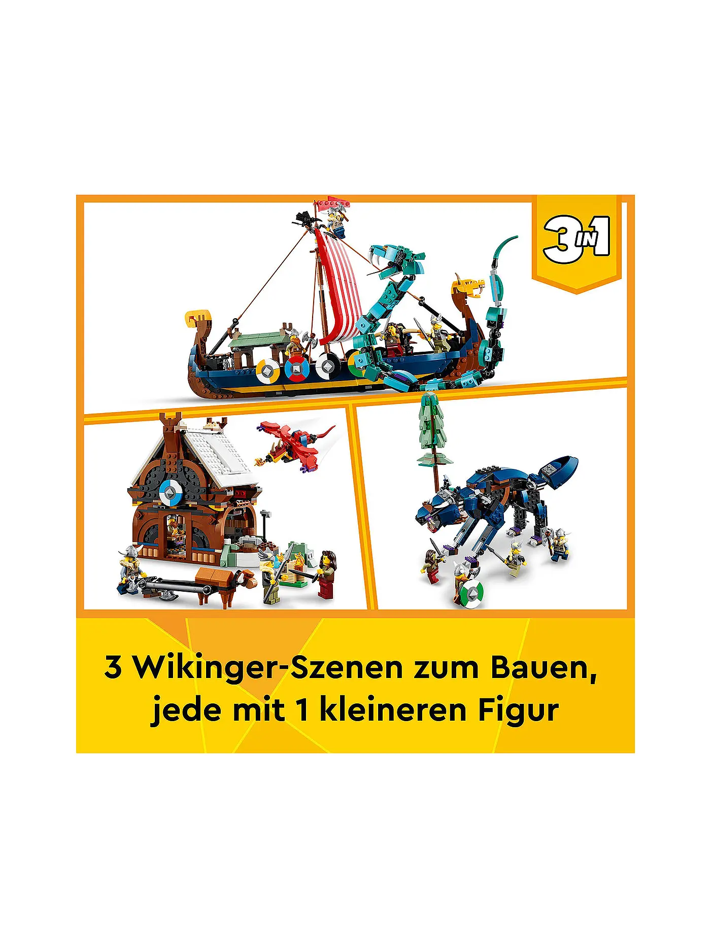 LEGO | Creator - Wikingerschiff mit Midgardschlange 31132 | keine Farbe