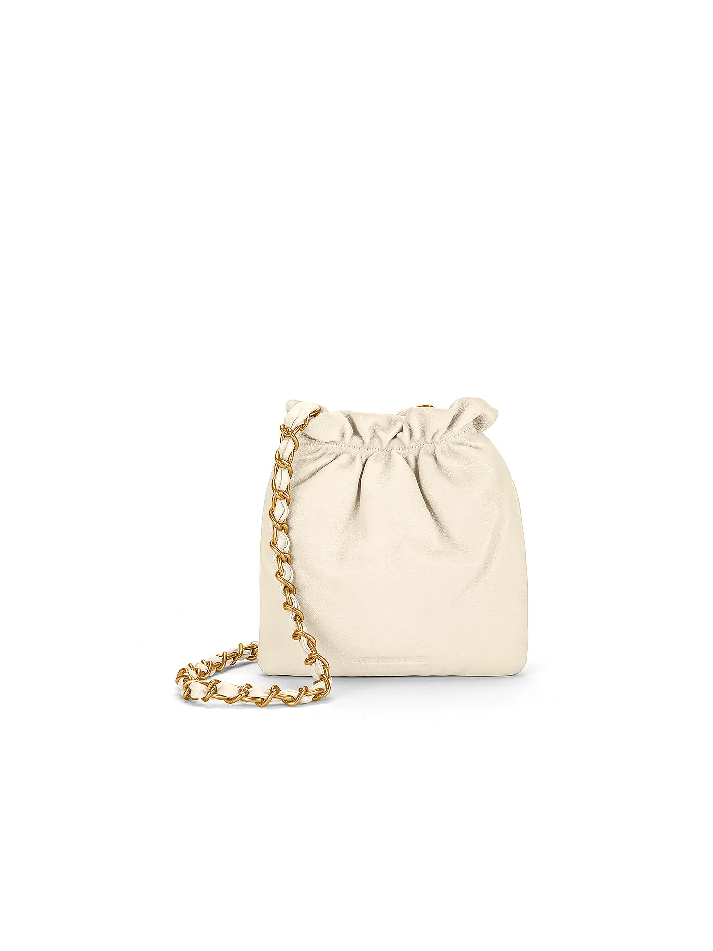 LES VISIONNAIRES | Ledertasche - Bucket Bag LILOU SILKY | creme