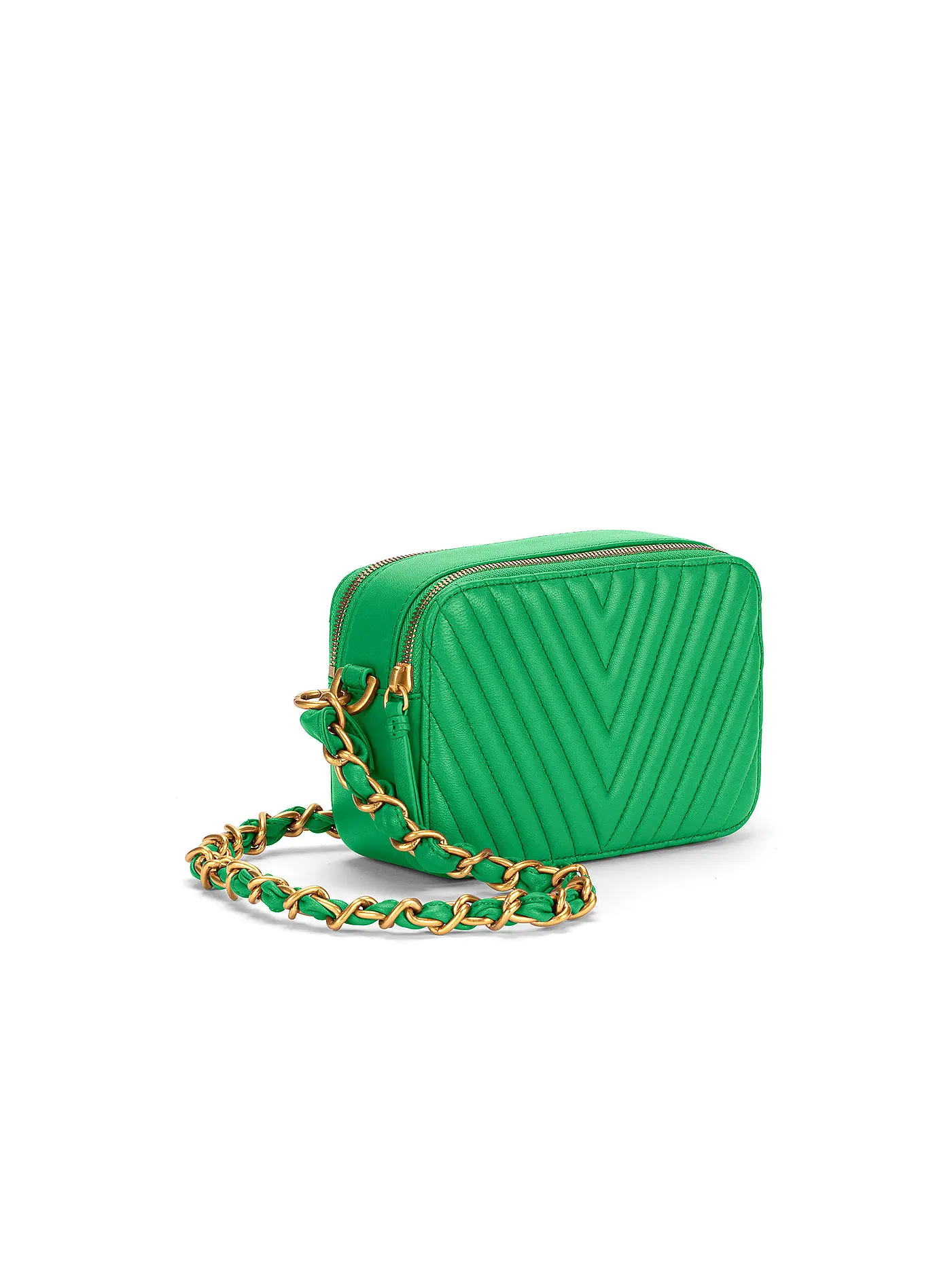 LES VISIONNAIRES | Ledertasche - Mini Bag ELLA QUILTING | grün