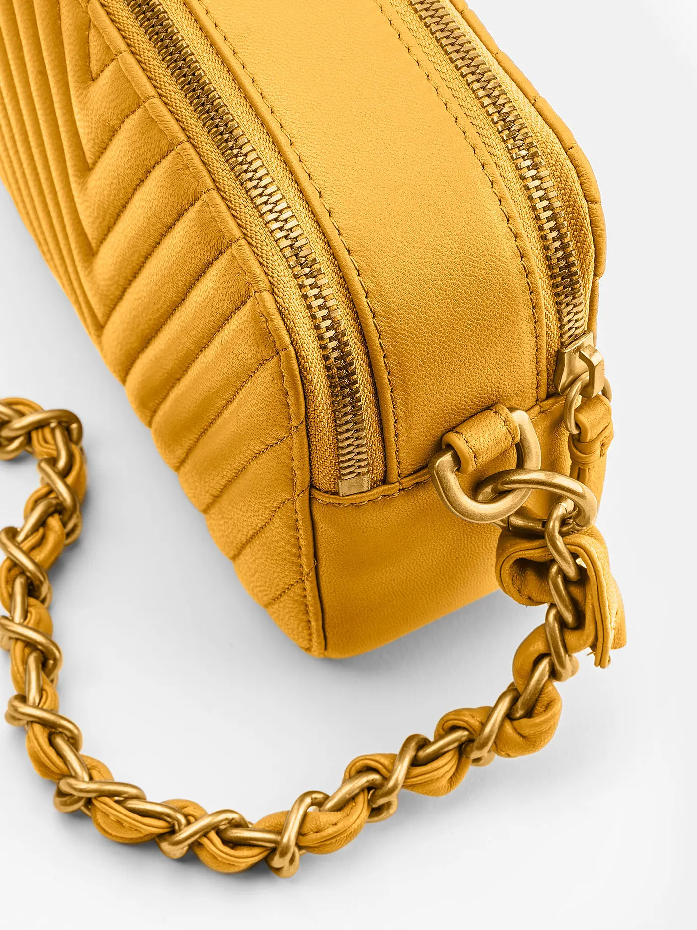 LES VISIONNAIRES | Ledertasche - Mini Bag ELLA QUILTING | orange