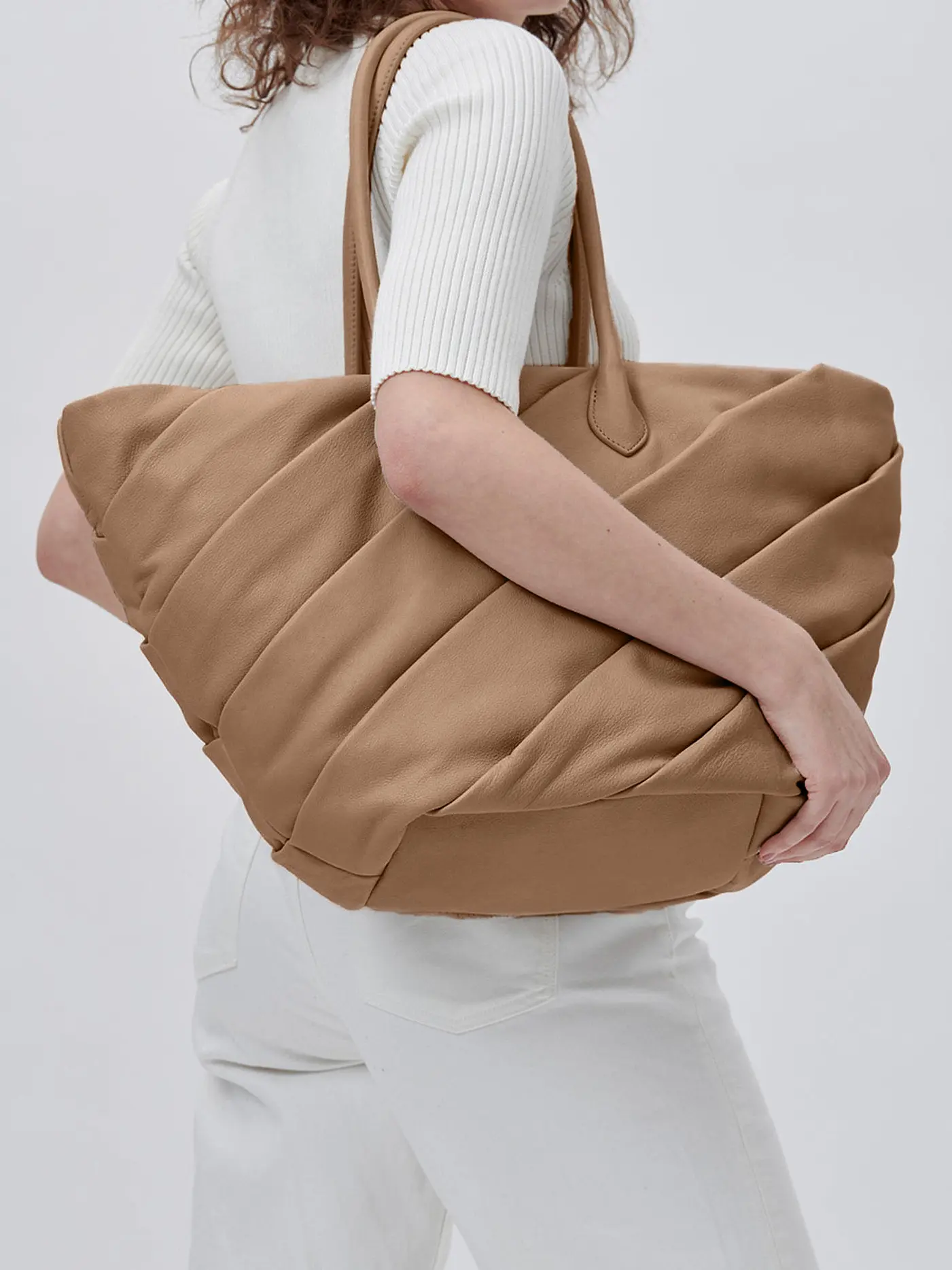 LES VISIONNAIRES | Ledertasche - Shopper Noa | camel