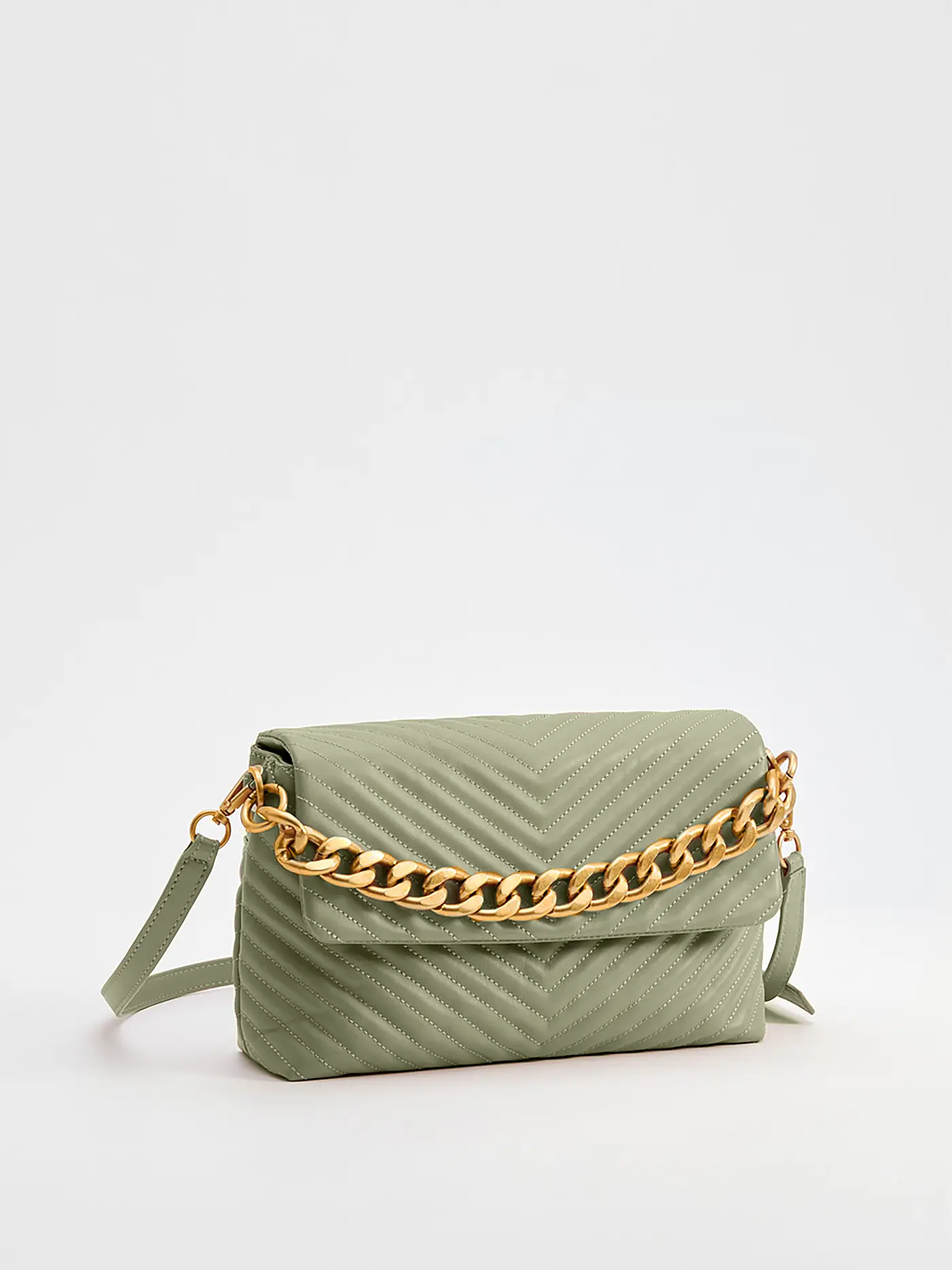 LES VISIONNAIRES | Ledertasche - Umhängetasche COOC QUILTING | olive