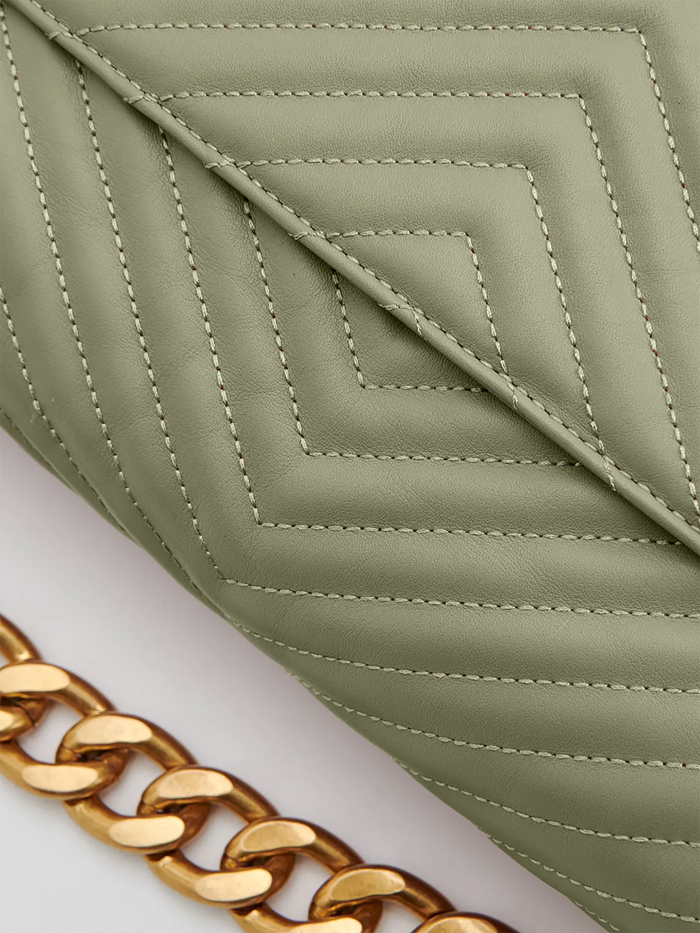 LES VISIONNAIRES | Ledertasche - Umhängetasche COOC QUILTING | olive