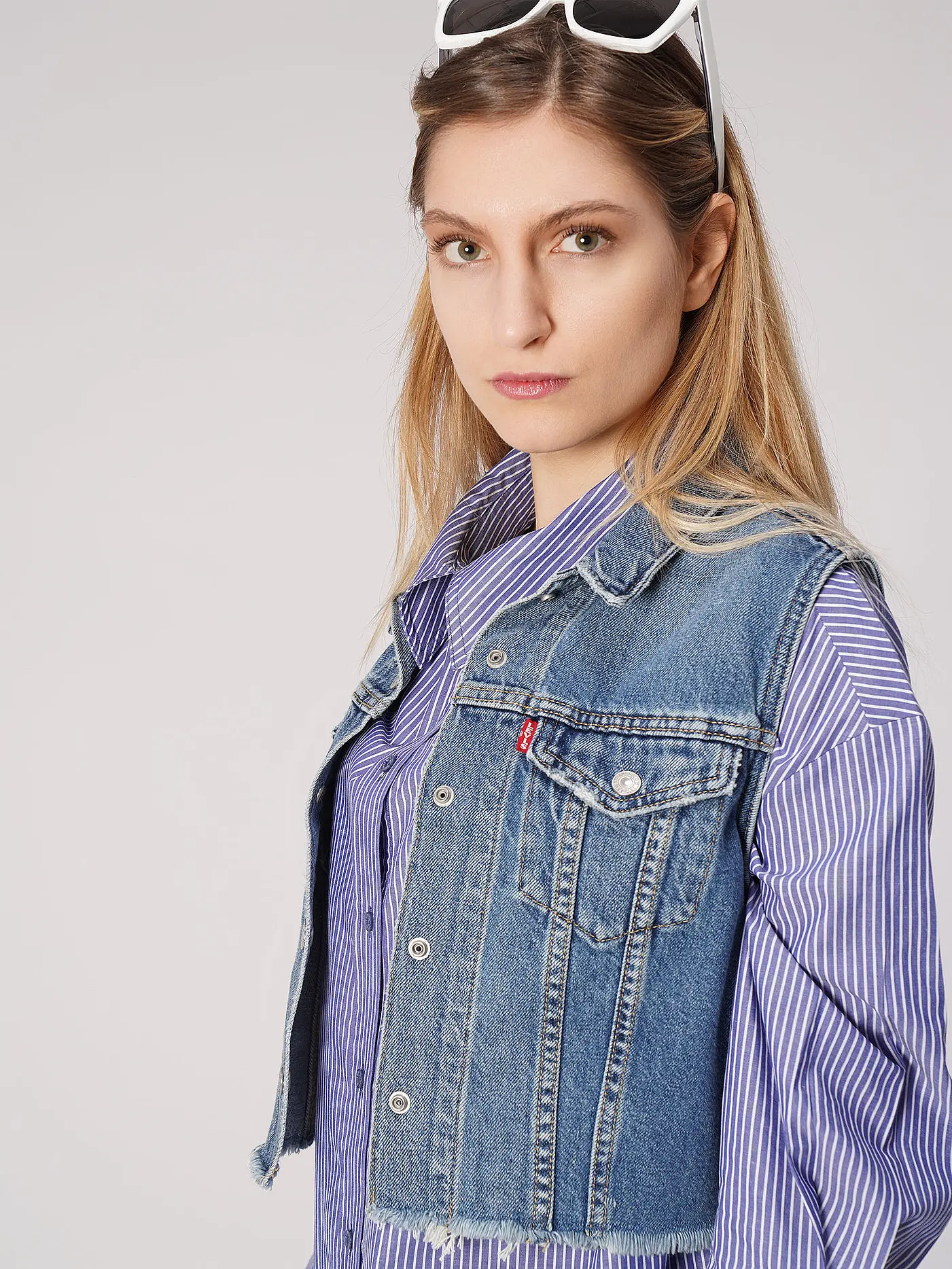 LEVI'S® | Jeansgilet Cropped Fit | blau