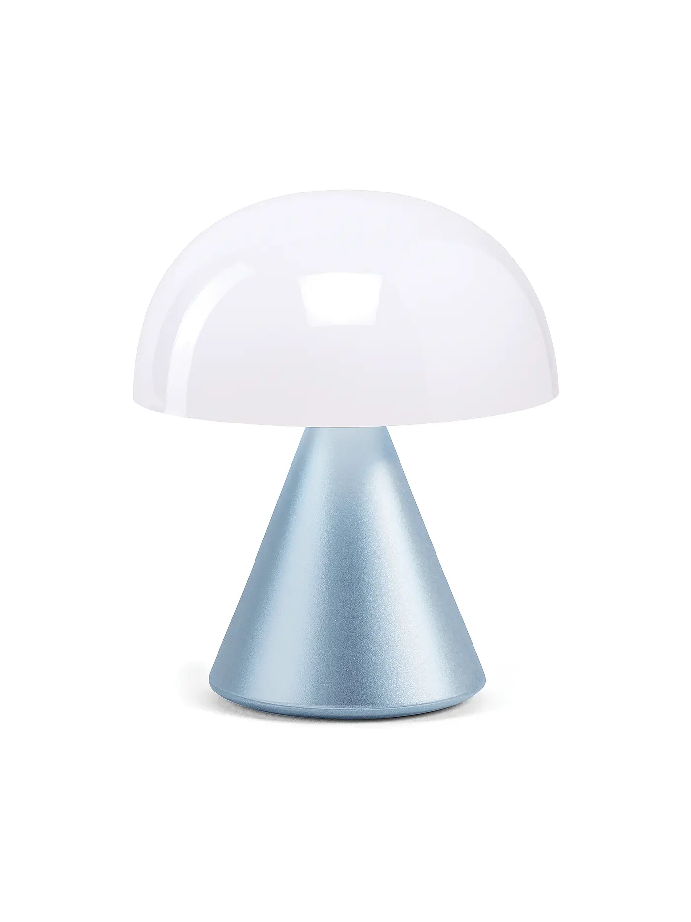 LEXON | Mini LED Lampe MINA 8,3cm Soft Gold | hellblau