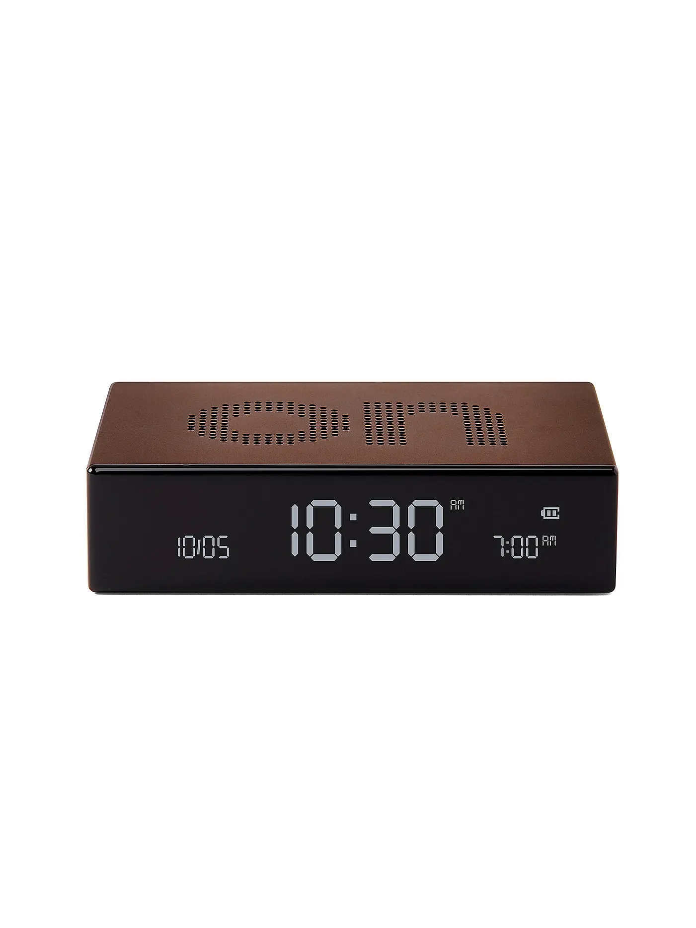 LEXON | Wecker FLIP PREMIUM 10x6,5cm Bronze  | braun