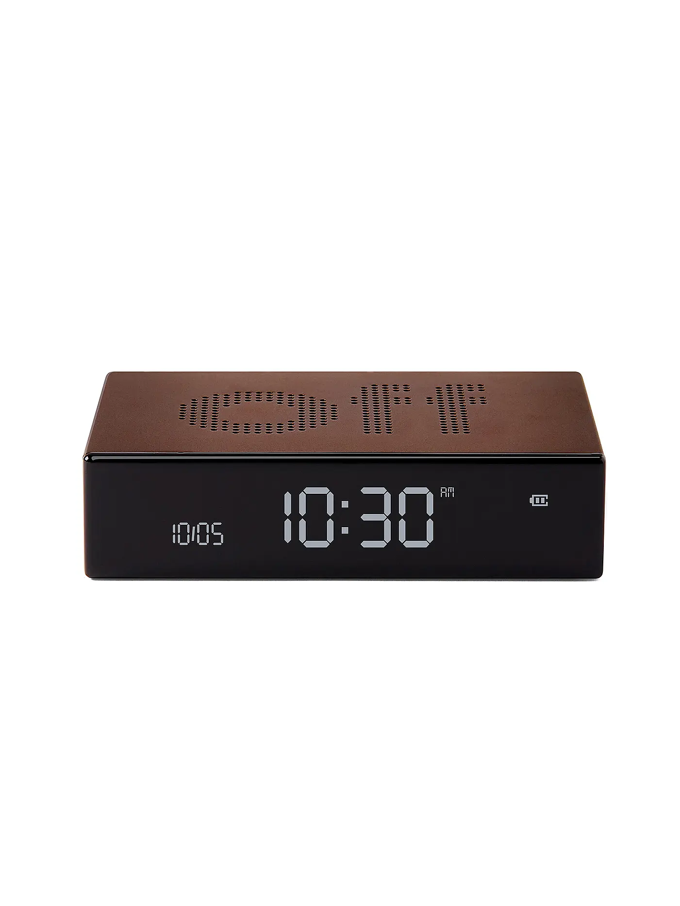 LEXON | Wecker FLIP PREMIUM 10x6,5cm Bronze  | braun