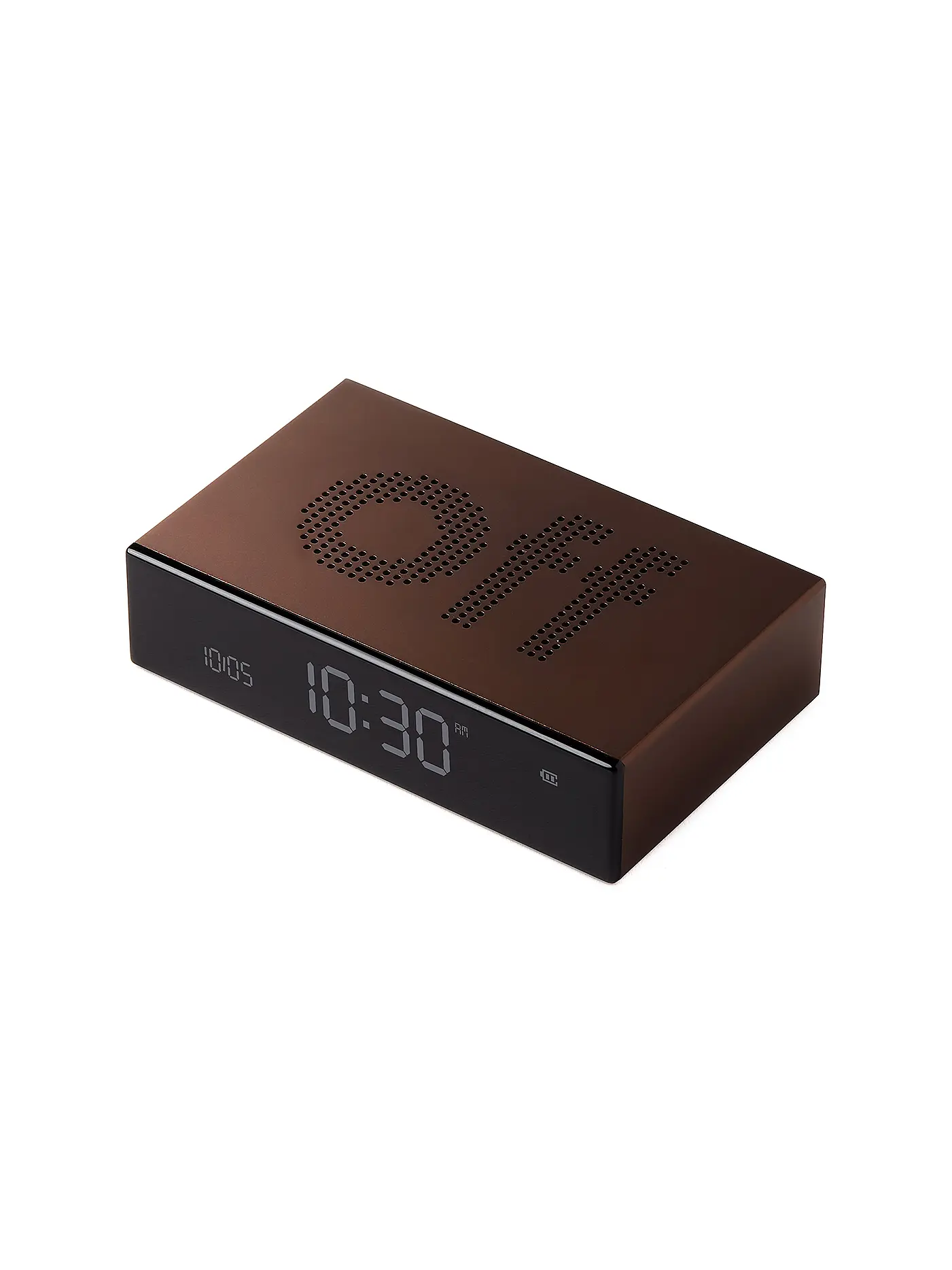 LEXON | Wecker FLIP PREMIUM 10x6,5cm Bronze  | braun
