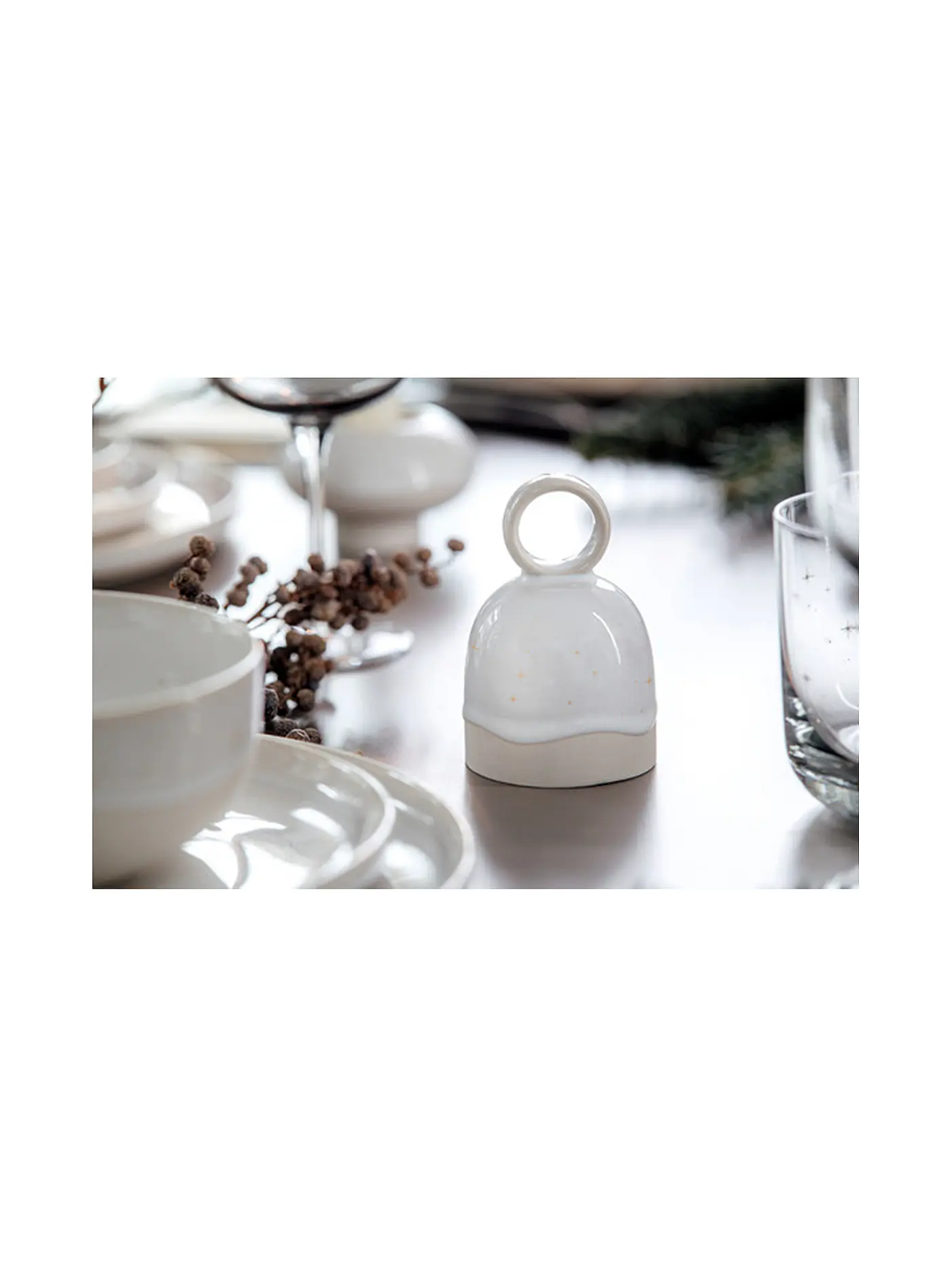 LIKE BY VILLEROY & BOCH | Tischglocke WINTER GLOW 6,5x6,5x1cm | weiss