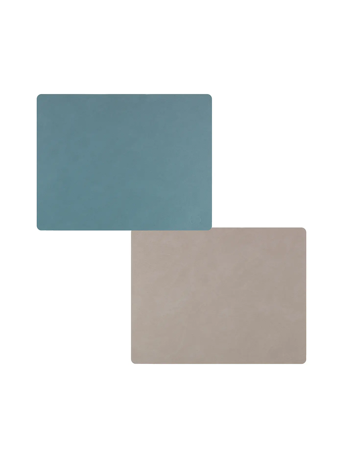 LIND DNA | Leder Tischset zum Wenden Eckig 35x45cm Hellblau/Hellgrau | hellblau