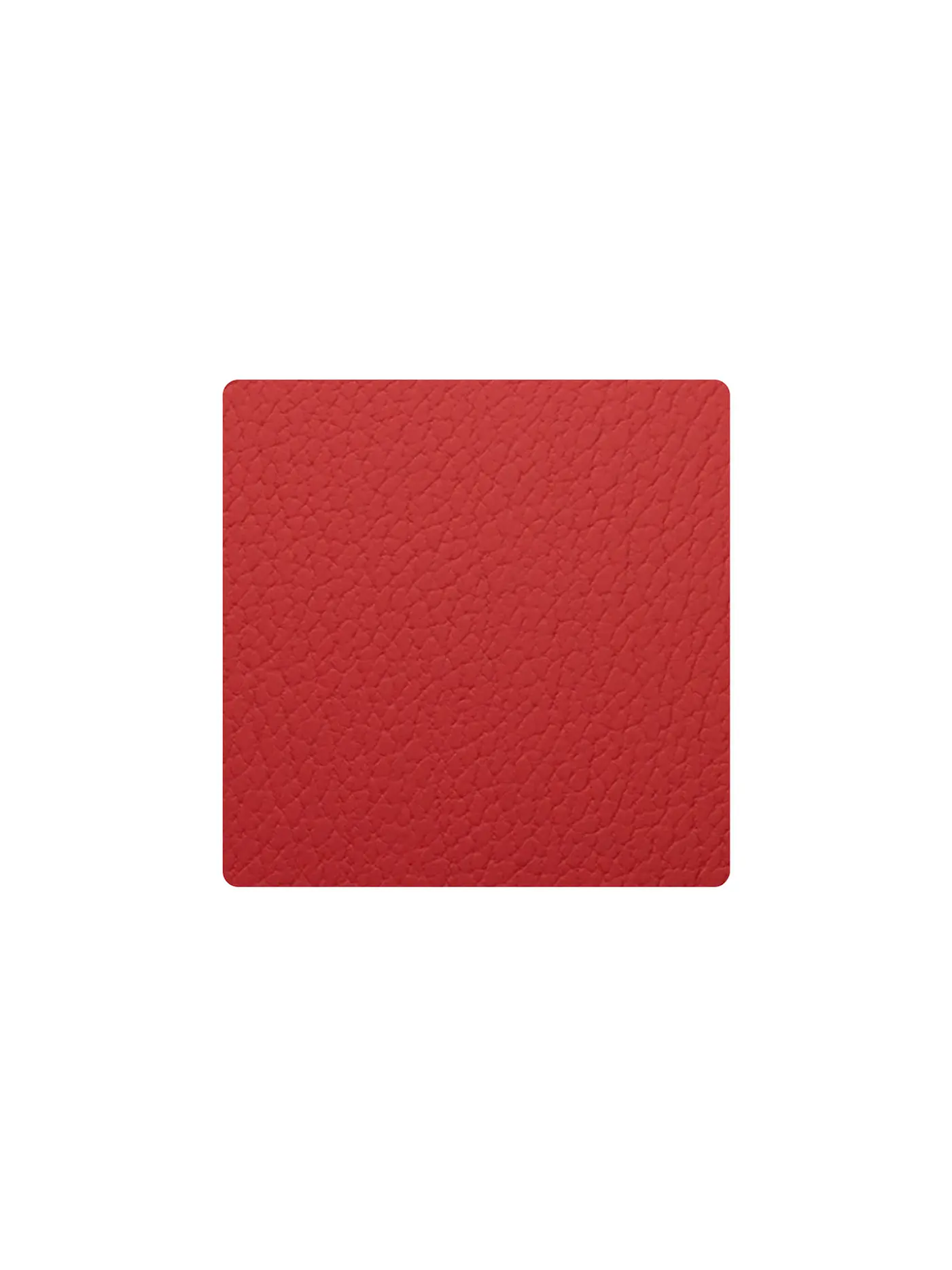 LIND DNA | Leder-Untersetzer eckig Bull 10x10cm Red | rot
