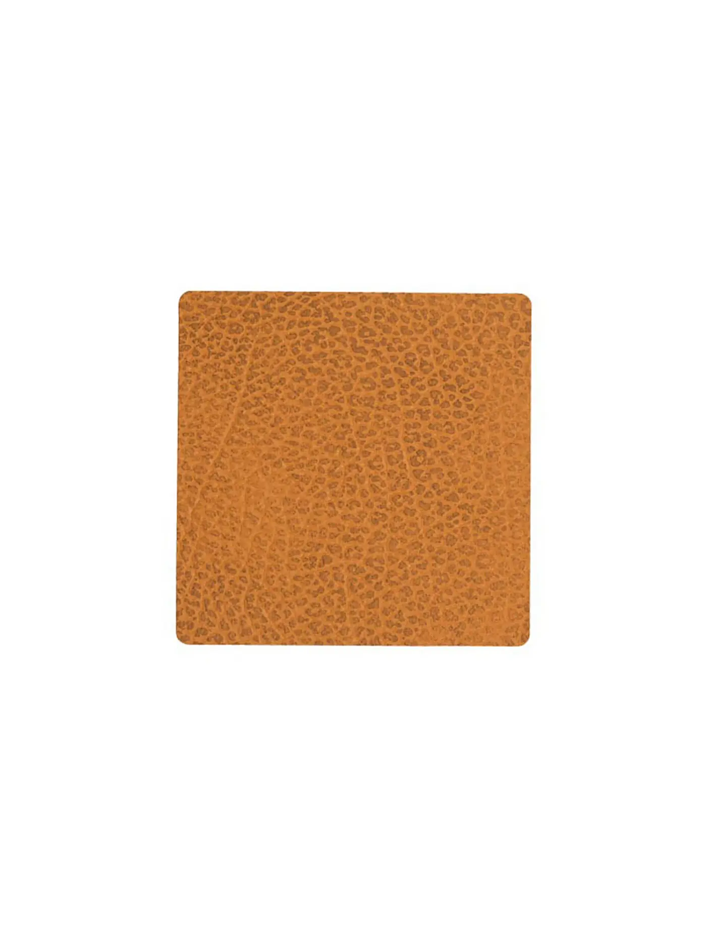 LIND DNA | Leder-Untersetzer eckig Hippo 10x10cm Curry | orange