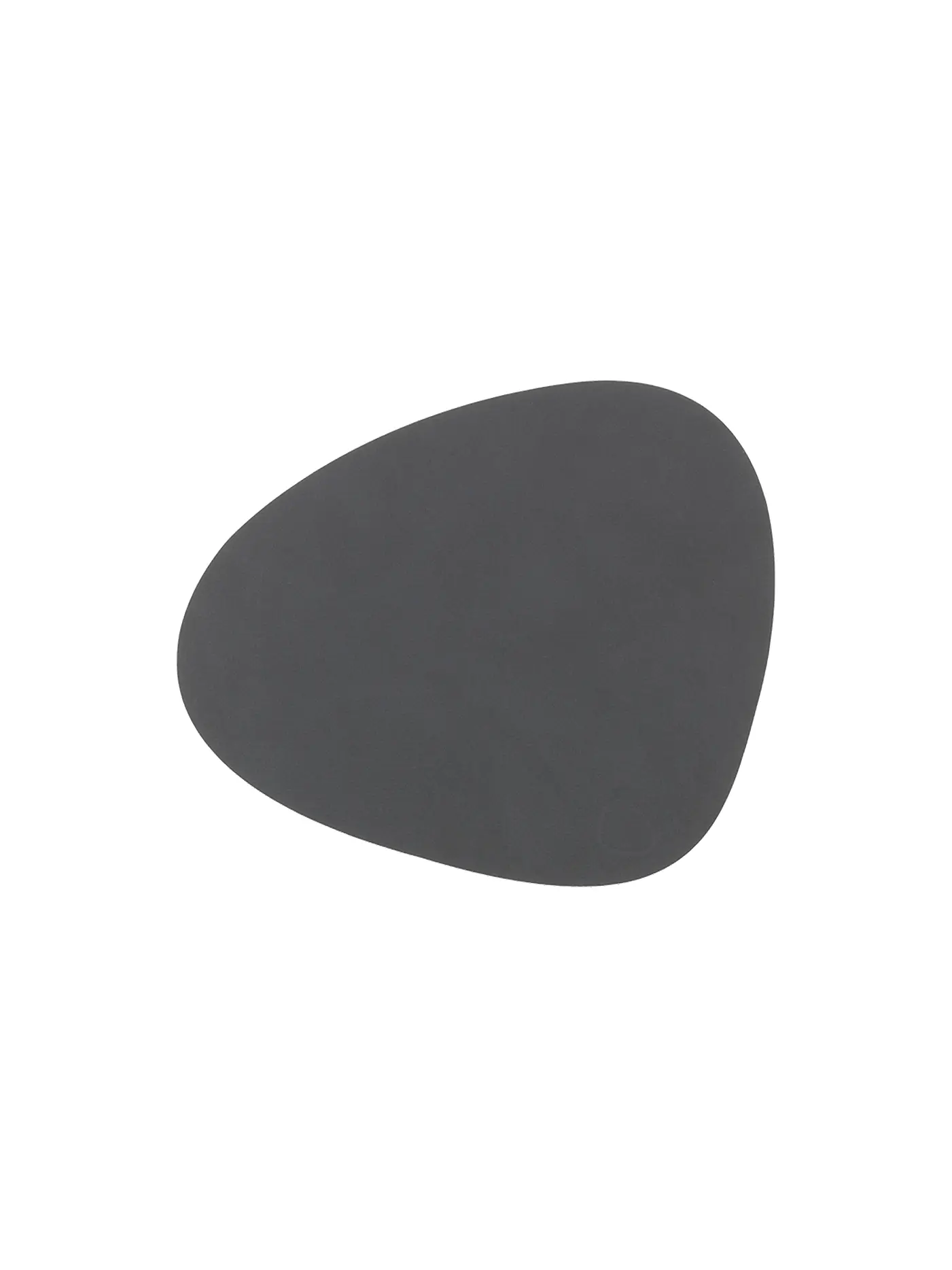 LIND DNA | Leder-Untersetzer oval 11x13cm Dark Blue | grau