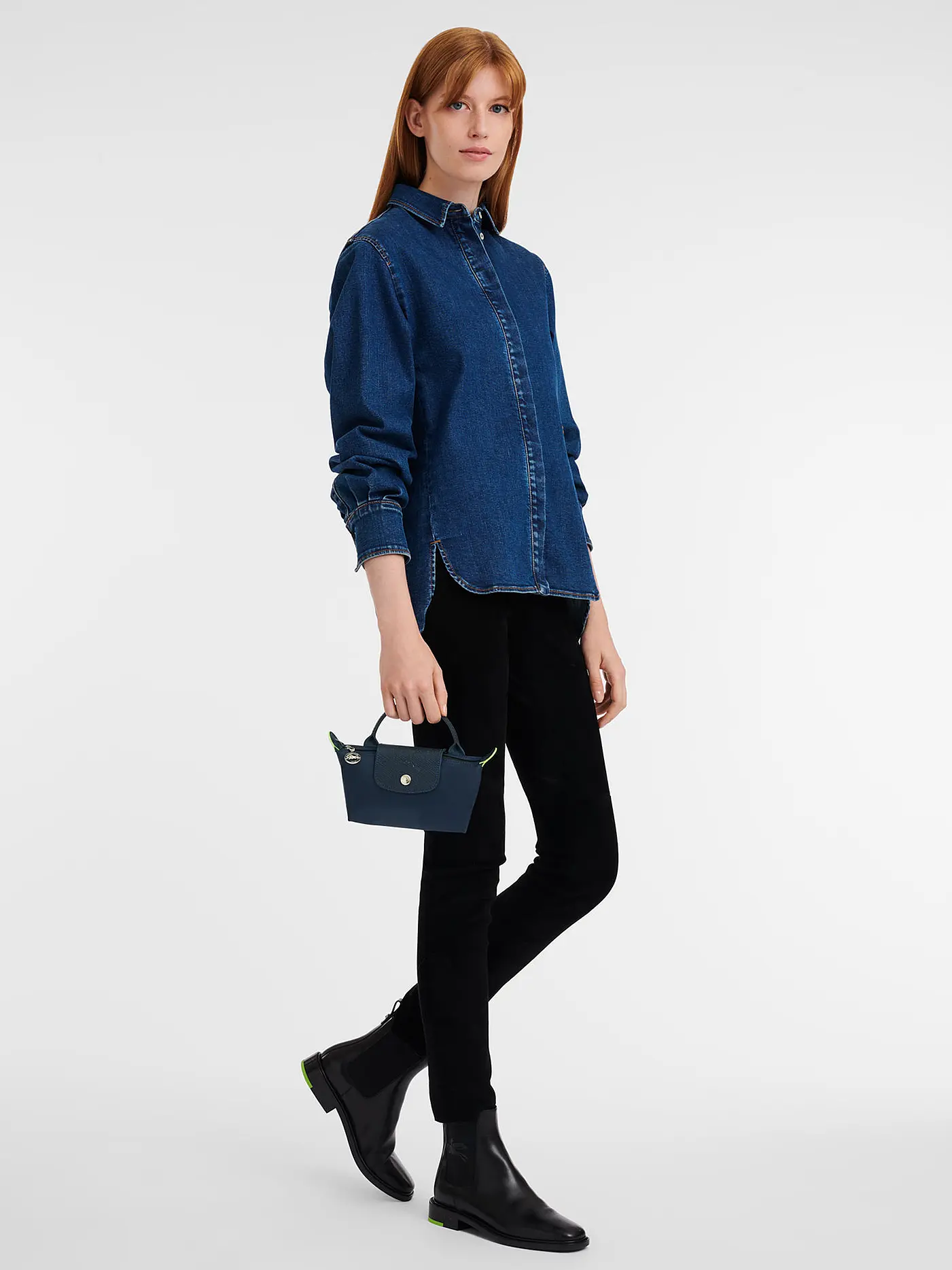 LONGCHAMP | Le Pliage Green Pochette mit Henkel, Navy | dunkelblau