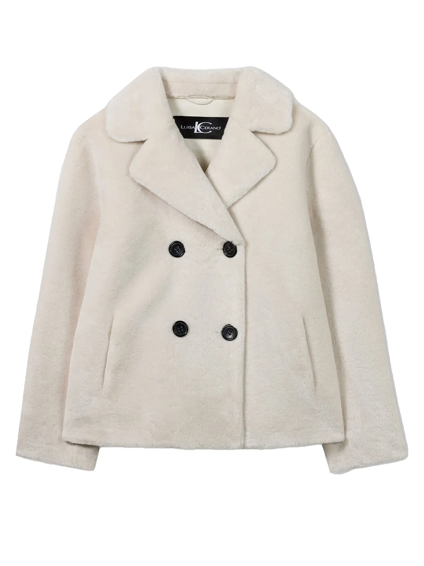 LUISA CERANO | Jacke in Felloptik  | weiss