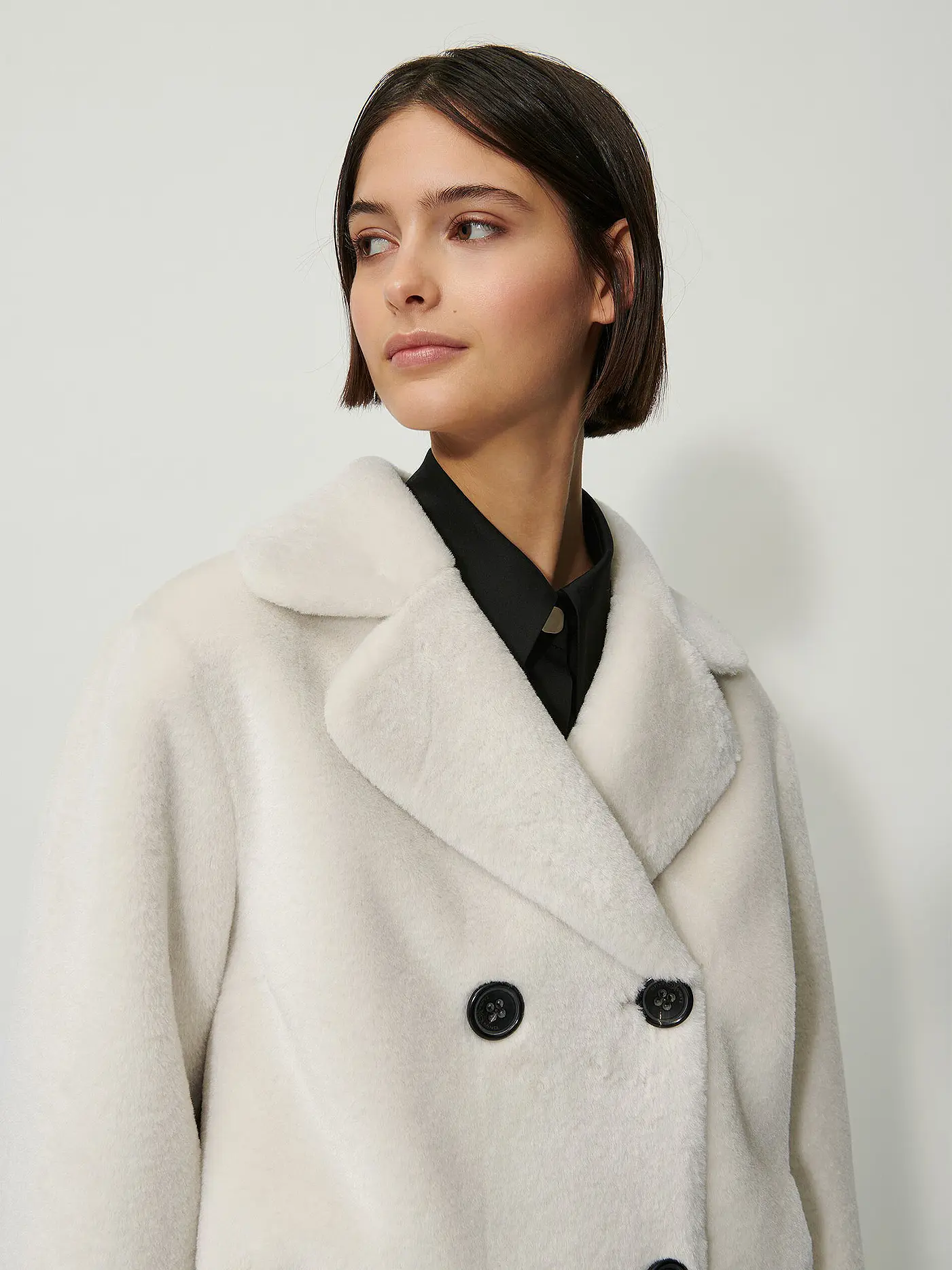 LUISA CERANO | Jacke in Felloptik  | weiss