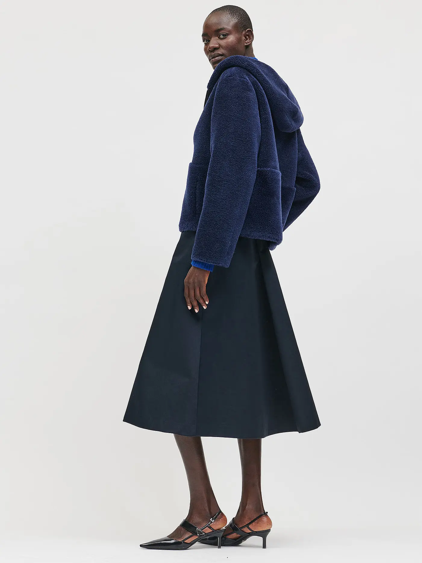 LUISA CERANO | Jacke in Felloptik | dunkelblau