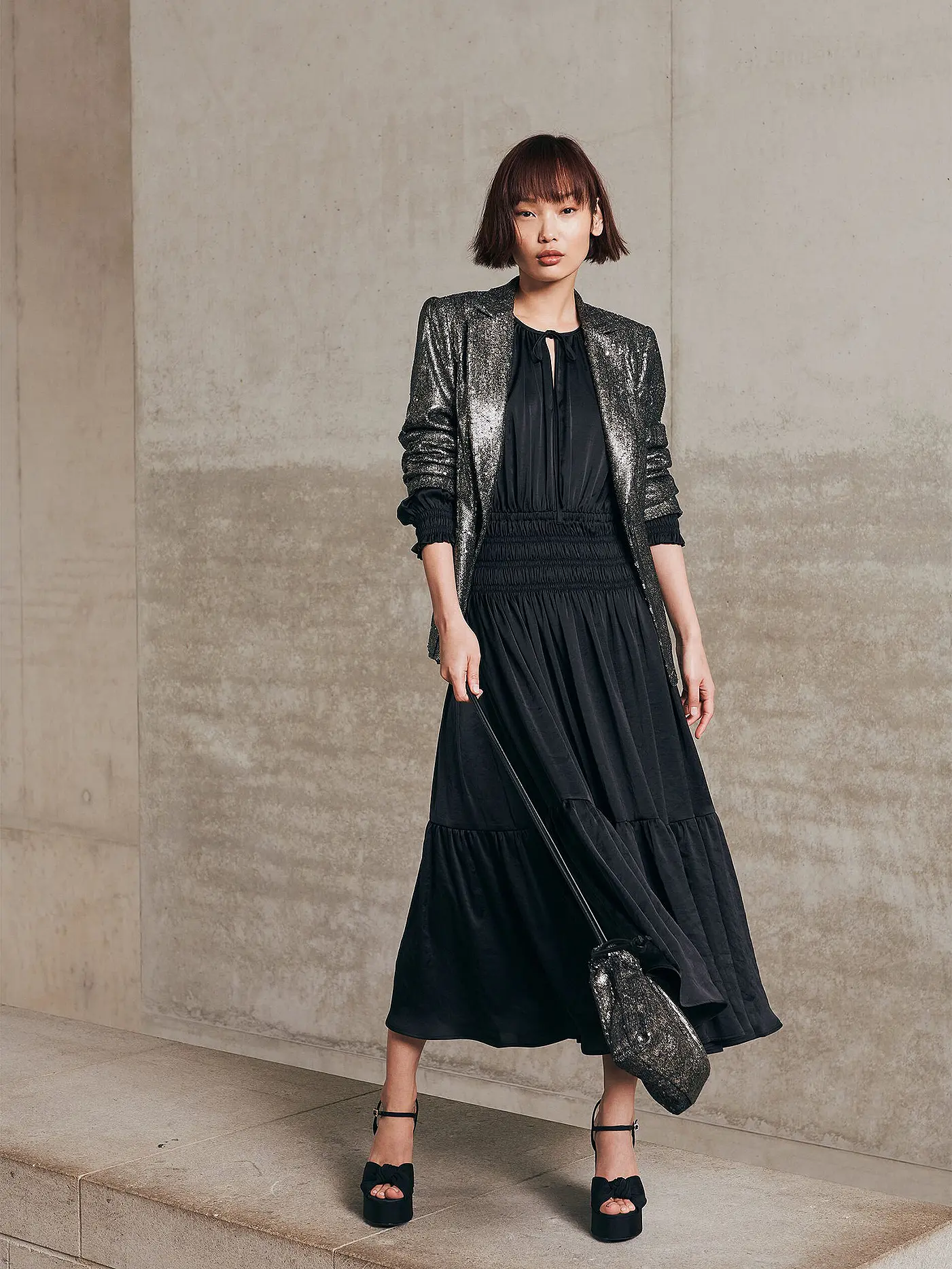 LUISA CERANO | Midikleid  | schwarz