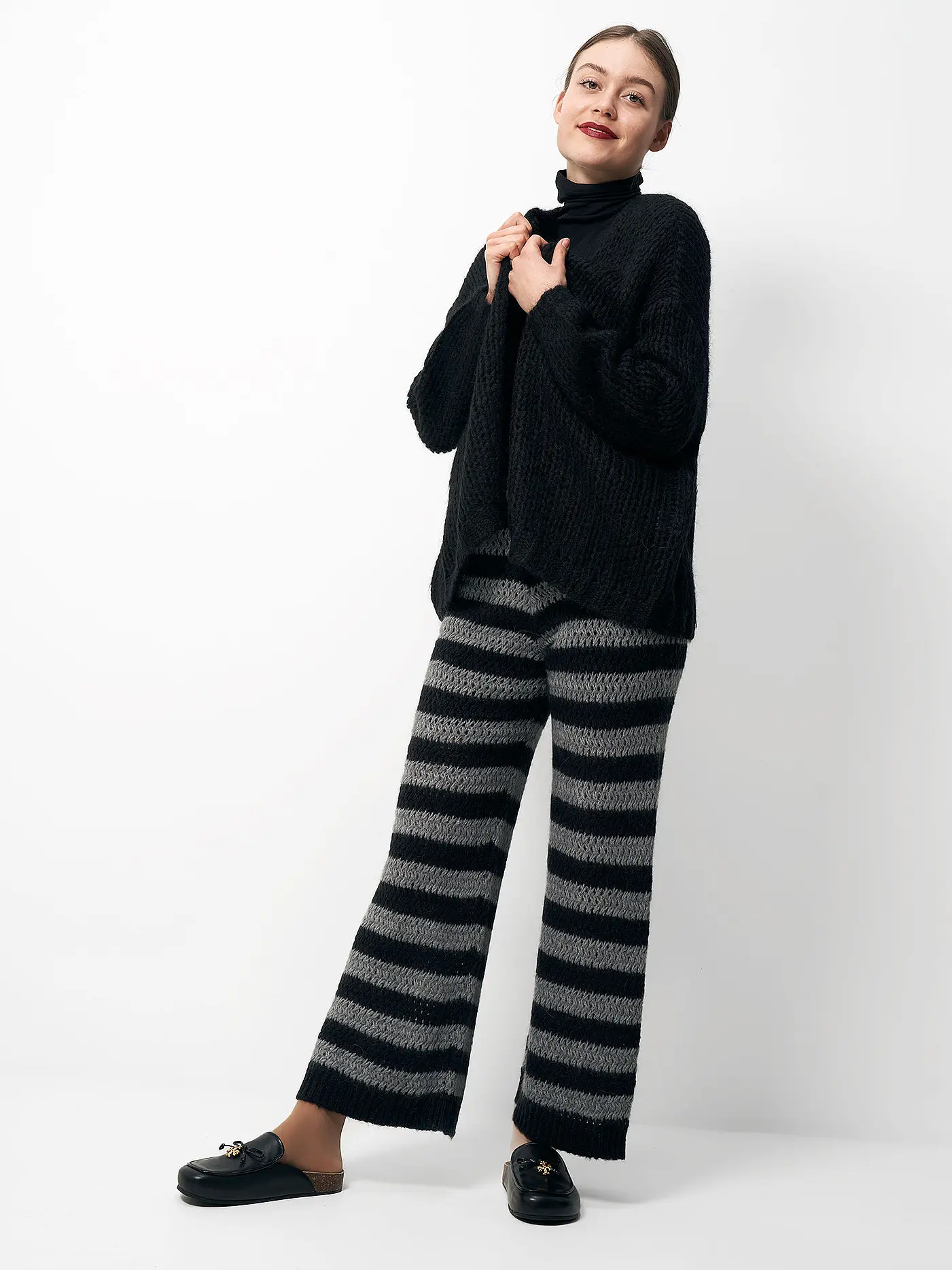 LUISA CERANO | Rollkragen Langarmshirt | schwarz