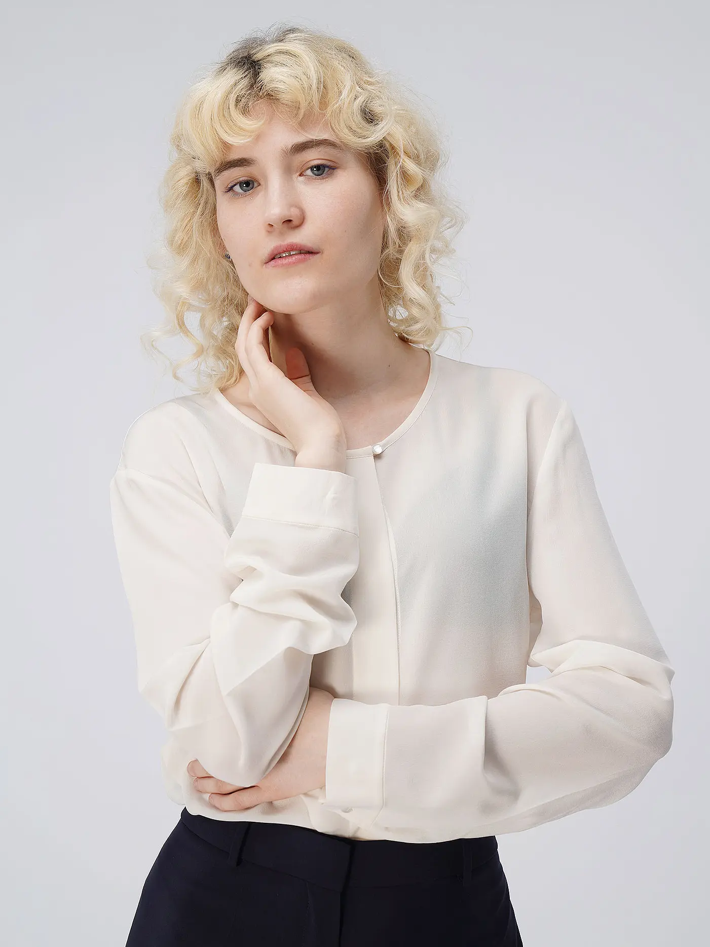 LUISA CERANO | Seiden-Bluse | beige