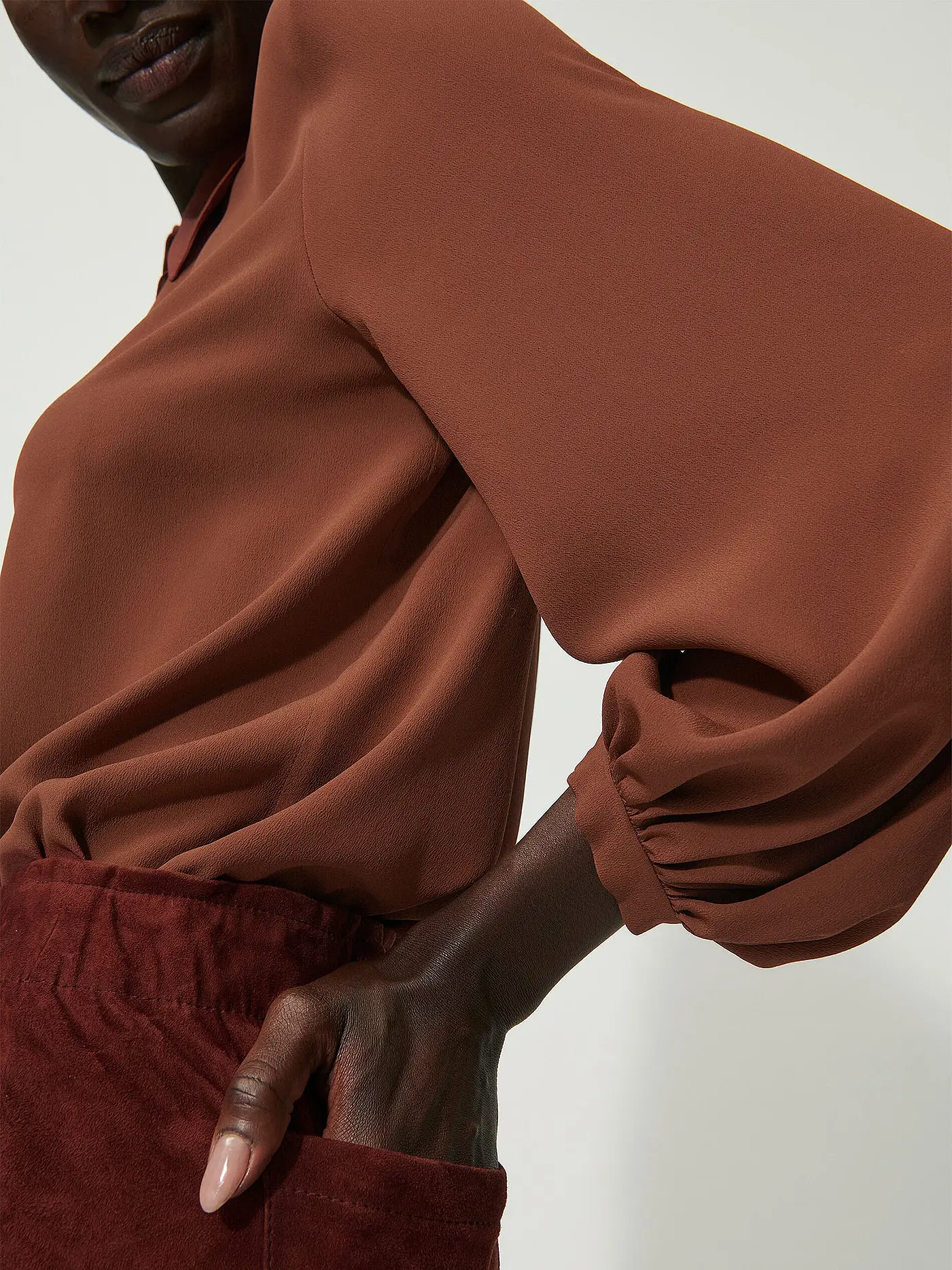 LUISA CERANO | Seidenbluse  | braun