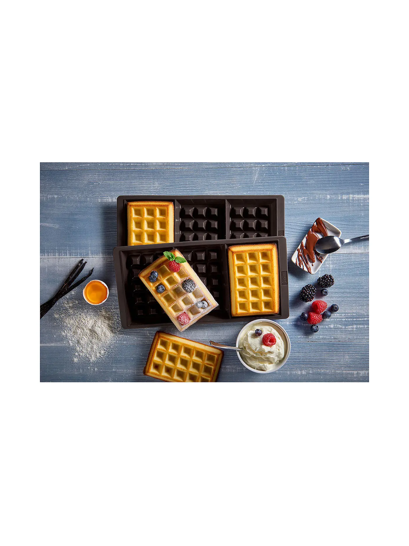 LURCH | Flexiform Waffel 29x14,5cm 3fach 2er Set braun | braun